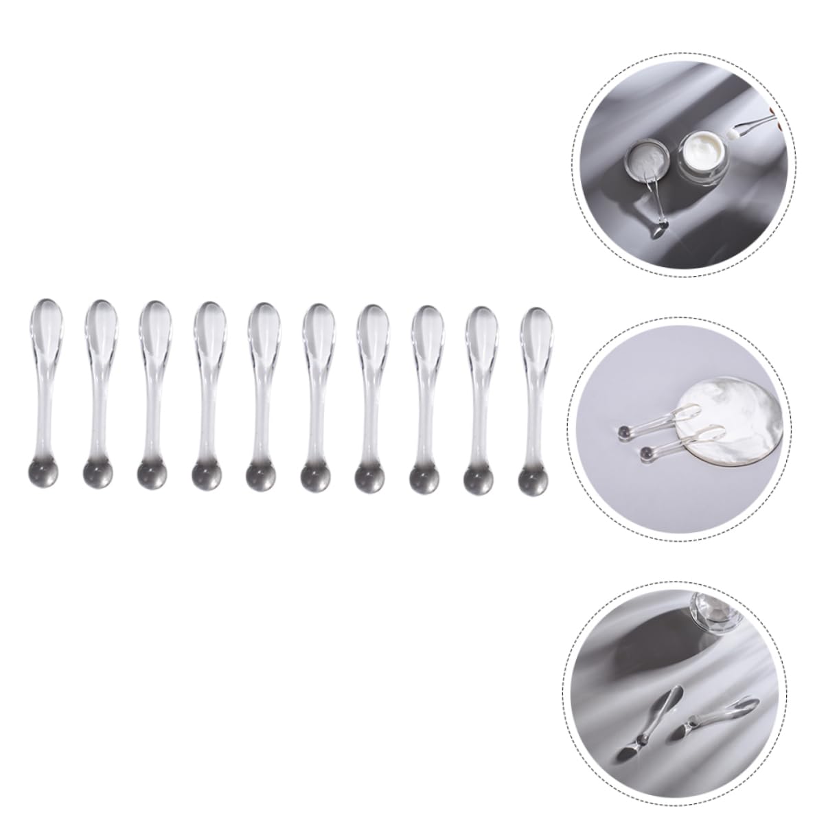 CANIGHT 10-Piece Reusable Cosmetic Spatula Set - Facial Cream Scoops for Eye Cream & Makeup Application - Durable Skincare Tools for Women | Perfect for Travel Kits & Salon Use