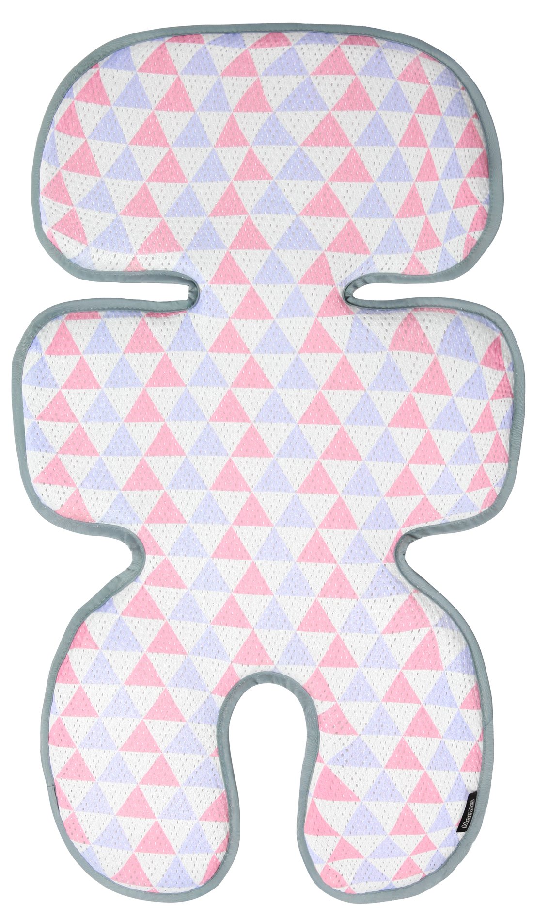Manito Clean Basic 3D Mesh Seat Pad - Breathable Cushion & Liner for Baby Stroller, Car Seat - Triangle Pink & Purple Design | Perfect for Hot Weather & Long Rides