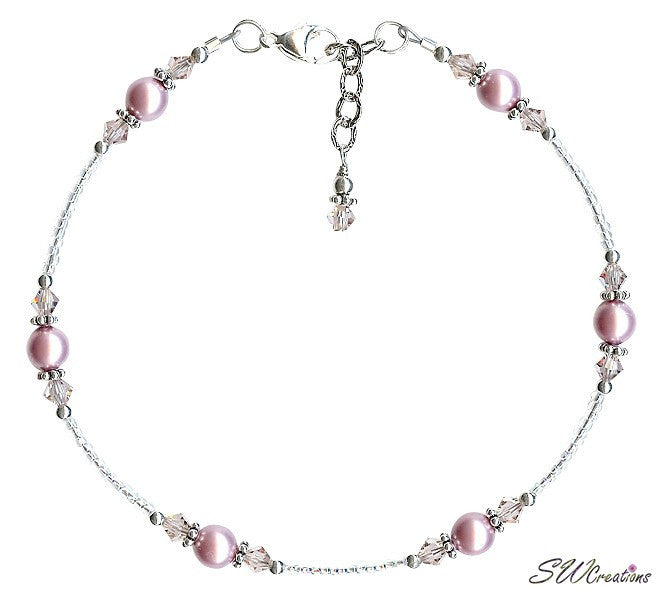 Vintage Rose Crystal Pearl Handmade Anklet - Elegant Bohemian Ankle Bracelet for Women, Perfect for Weddings, Beach Parties & Summer Fashion Accessories