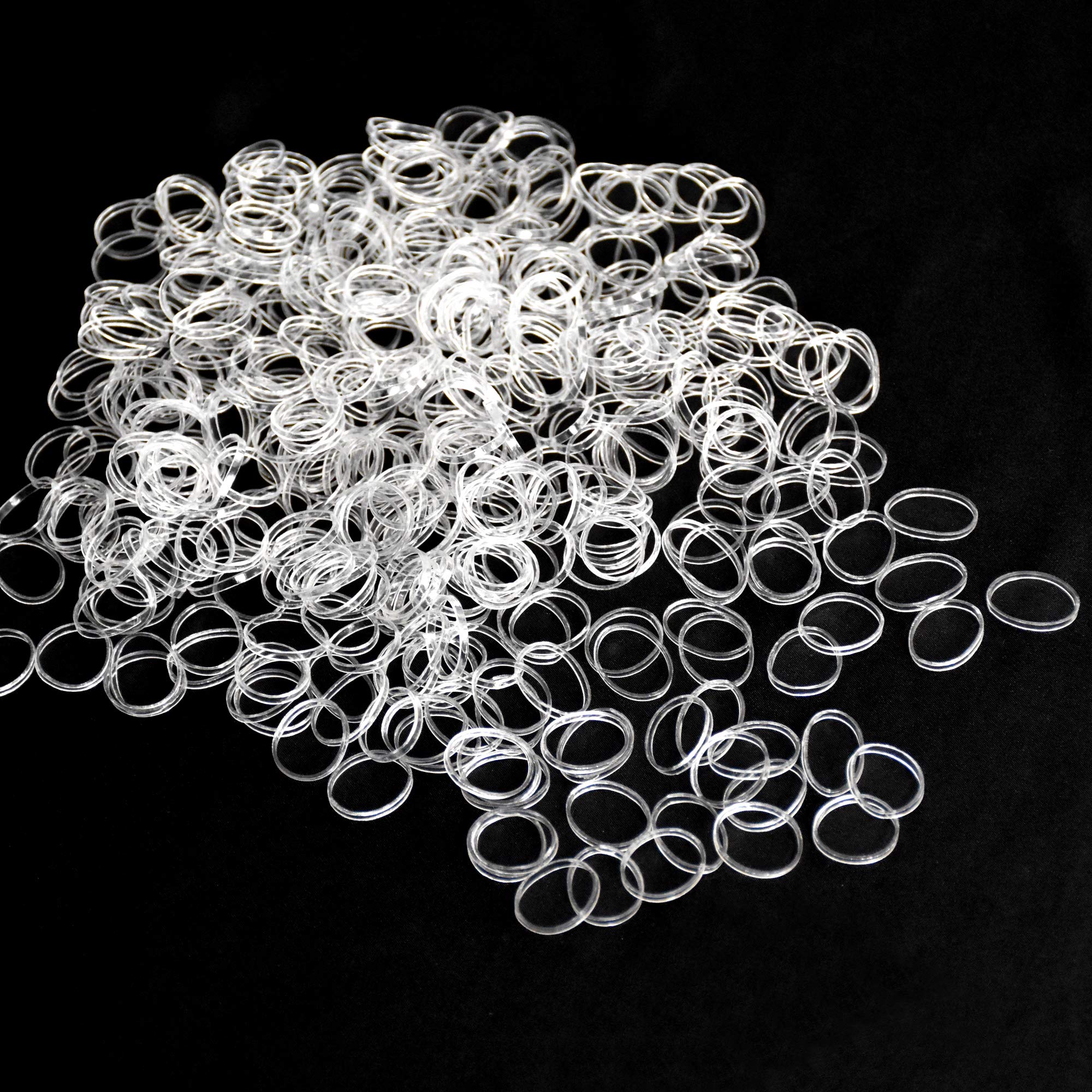 400pcs Clear Mini Hair Rubber Bands - Soft Elastic Hair Ties for Kids, Braids & Wedding Hairstyles | Gentle No-Slip Hair Elastics for Daily Use, School & Special Occasions