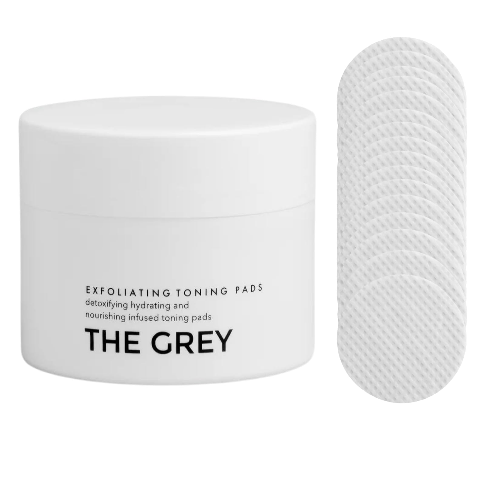 Men's Grey Exfoliating Toner Pads with Hyaluronic Acid | Detoxifying, Hydrating & Nourishing Peel Pads for Re-texturing, Exfoliating & Toning Skin | Minimizes Pores & Soothes Skin | 50 Pads (2oz) | Perfect for Daily Skincare Routine & Post-Shave Care