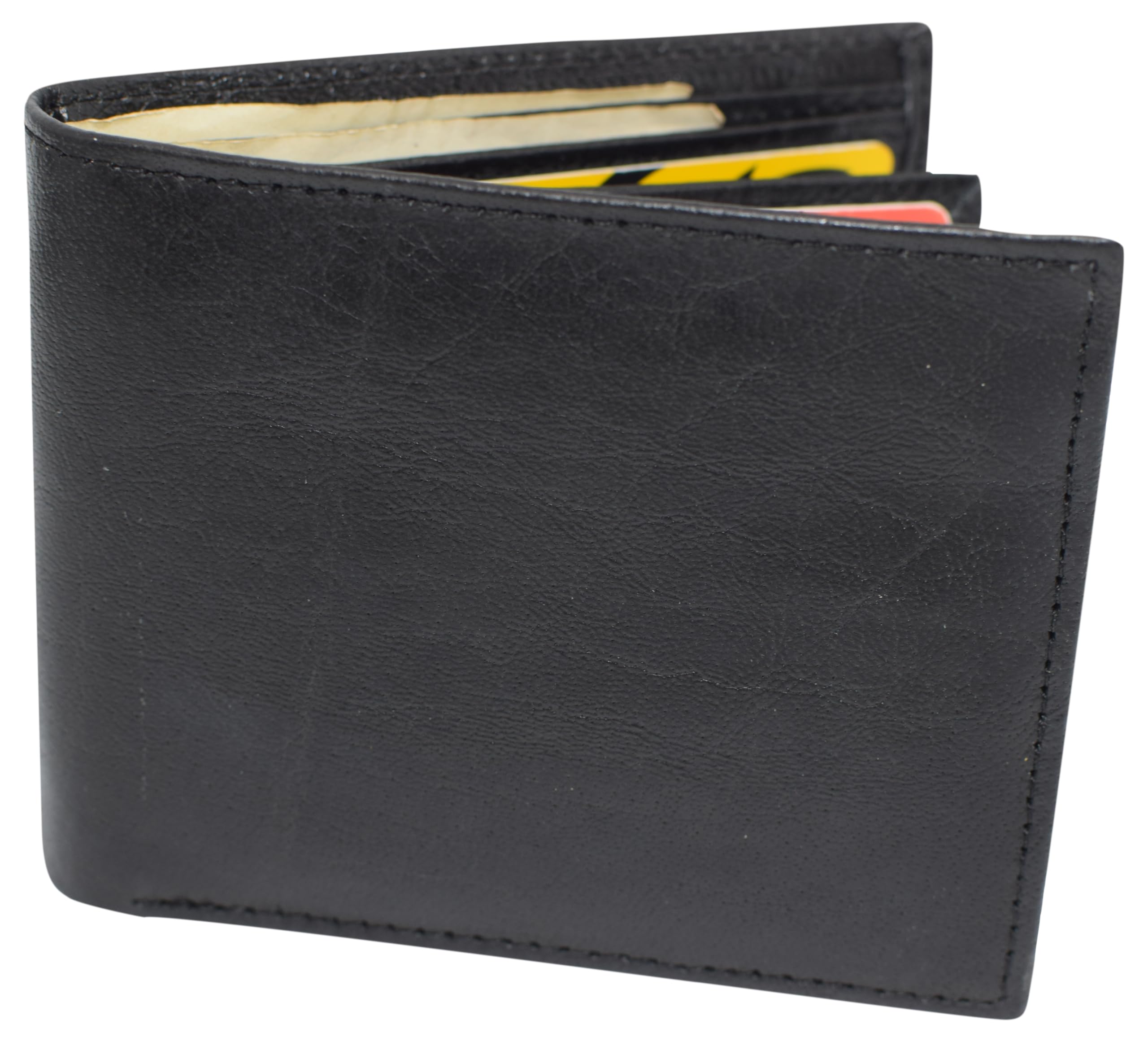 Slim RFID Blocking Men's Wallet - Genuine Cowhide Leather Bifold Front Pocket Wallet (Black) | Secure & Stylish for Everyday Use, Travel & Business