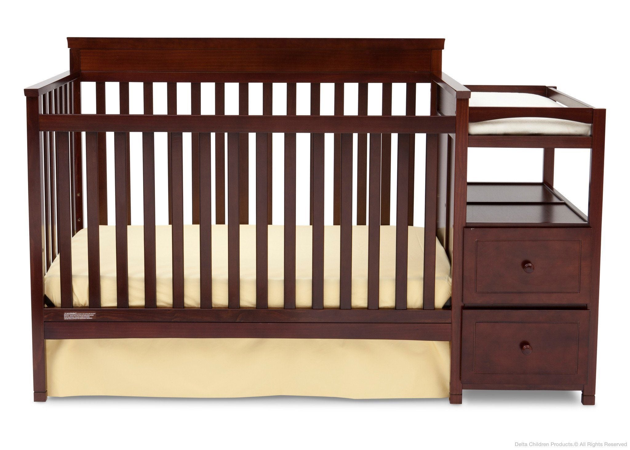 Houston Classic Crib and Changer - Modern Nursery Furniture Set for Baby's Room | Perfect for Newborns, Infants & Toddlers | Space-Saving Baby Bed with Built-In Changing Table