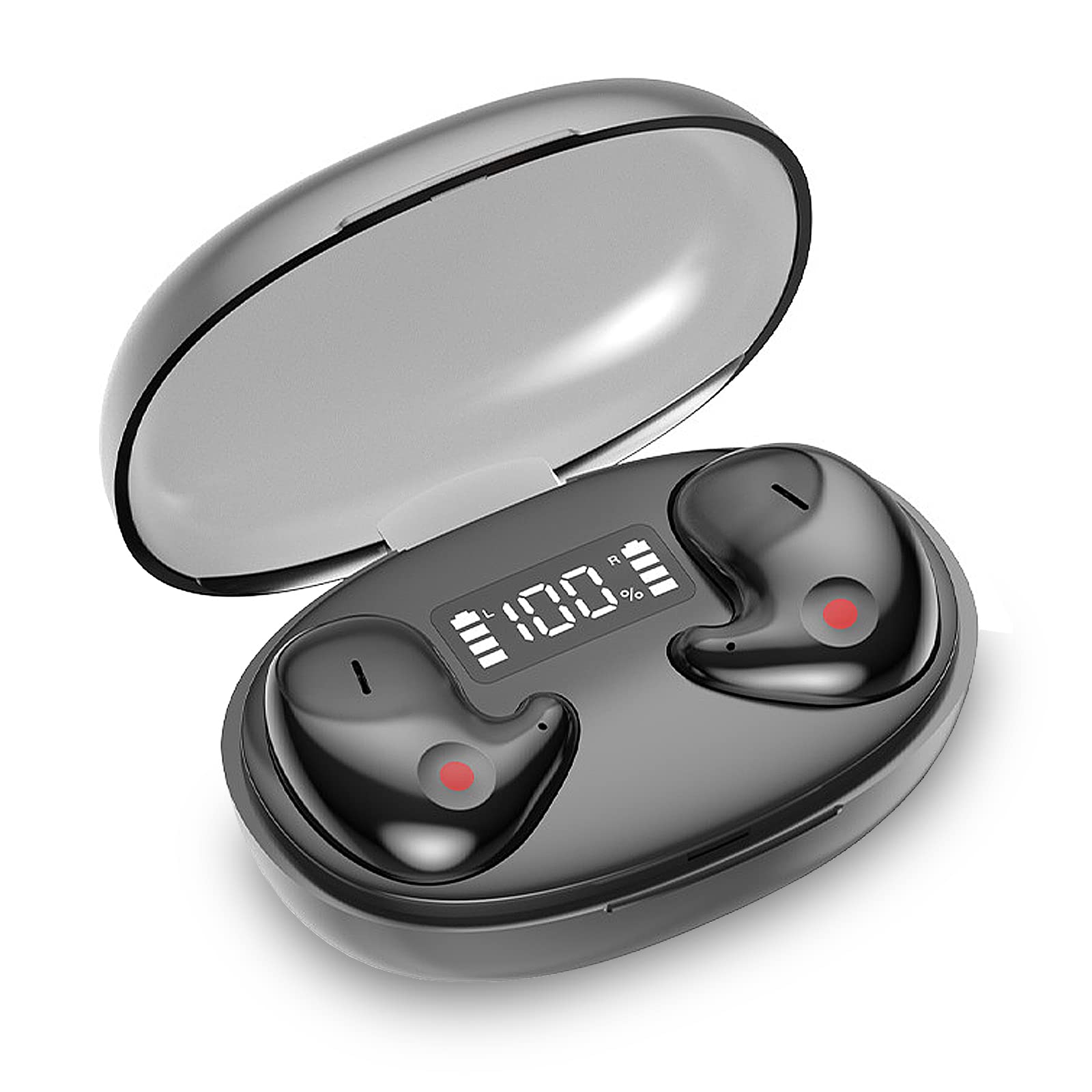 Kytree Wireless Earbuds - Mini Invisible Bluetooth Earbuds with LED Power Display & Wireless Charging Case, Durable TWS Headphones for Home, Office, Gym, Running, Travel (Black)