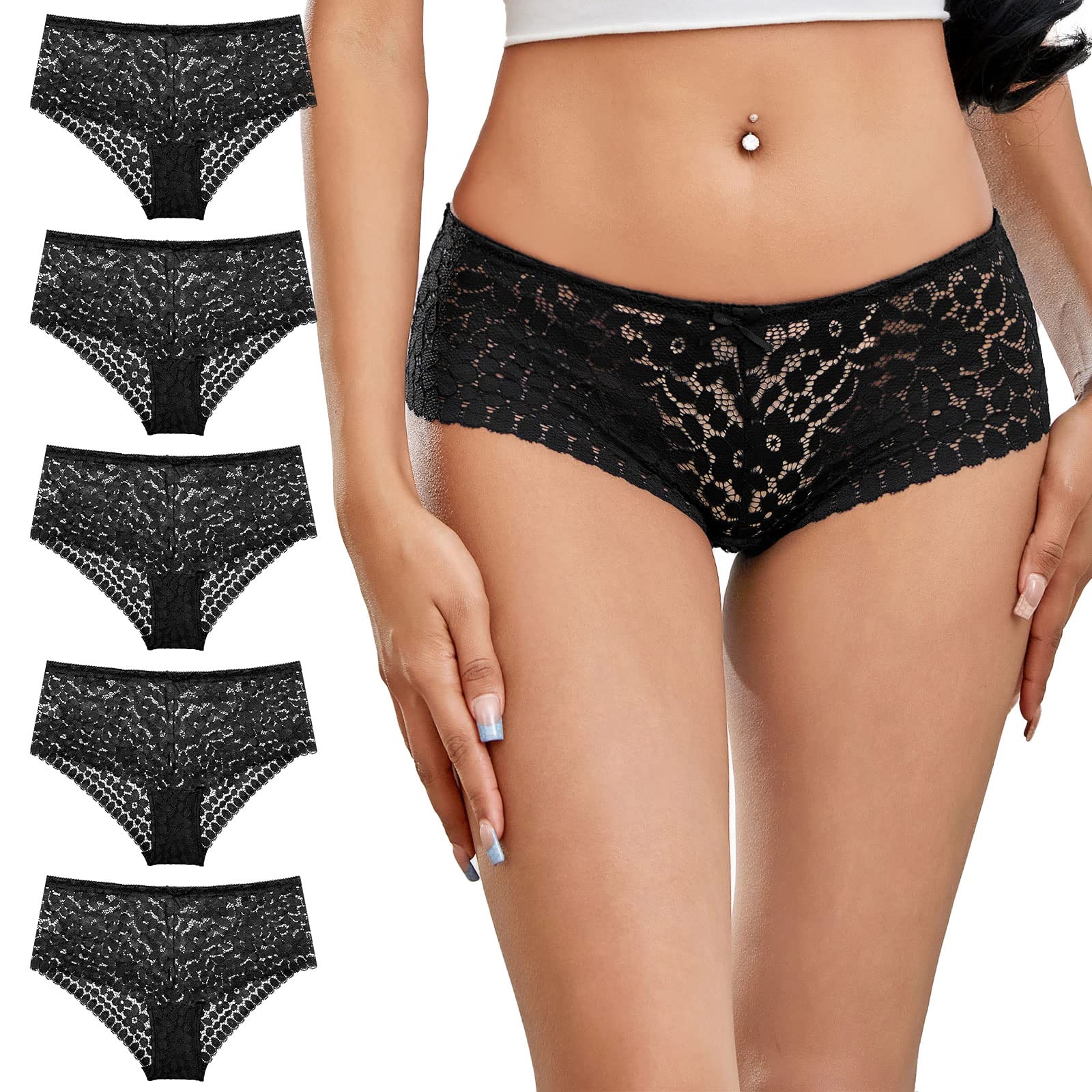 FallSweet Plus Size Lace Panties for Women - Sexy Hipster Briefs Underwear in Sizes M-3XL | Comfortable Everyday Wear & Special Occasion Lingerie