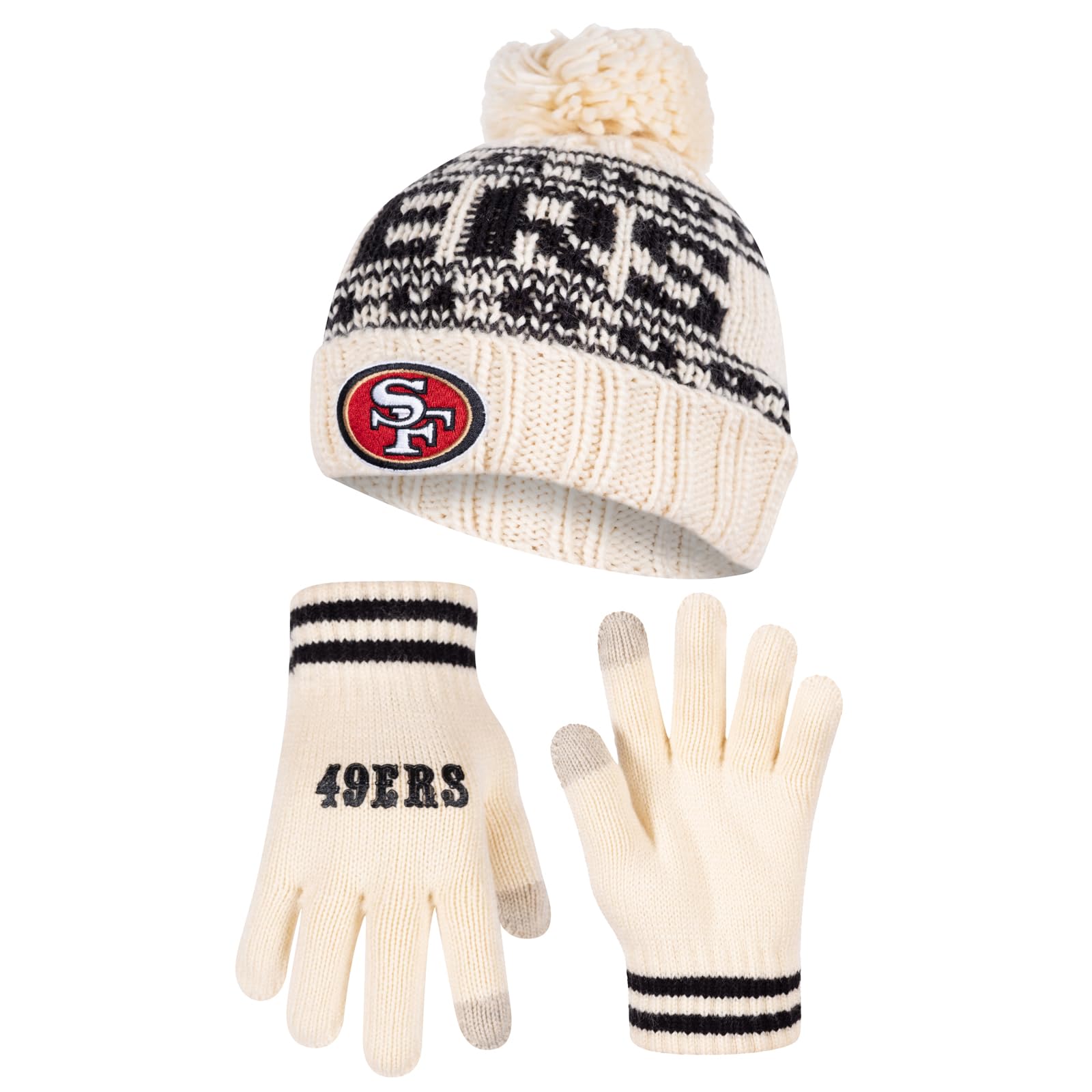 Youth NFL Winter Beanie & Gloves - Super Soft, Warm for Outdoor Sports