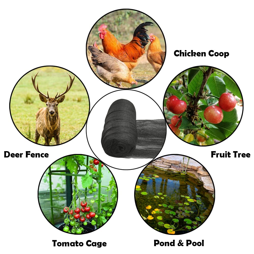 Meanchen 7.5x65 Ft Heavy Duty Bird Netting - 1/2 Inch Mesh Garden Protection Net for Plants, Fruit Trees & Vegetables | Extra Strong Woven Barrier Against Birds, Deer & Poultry | Perfect for Chicken Coops, Backyard Gardens & Organic Farming
