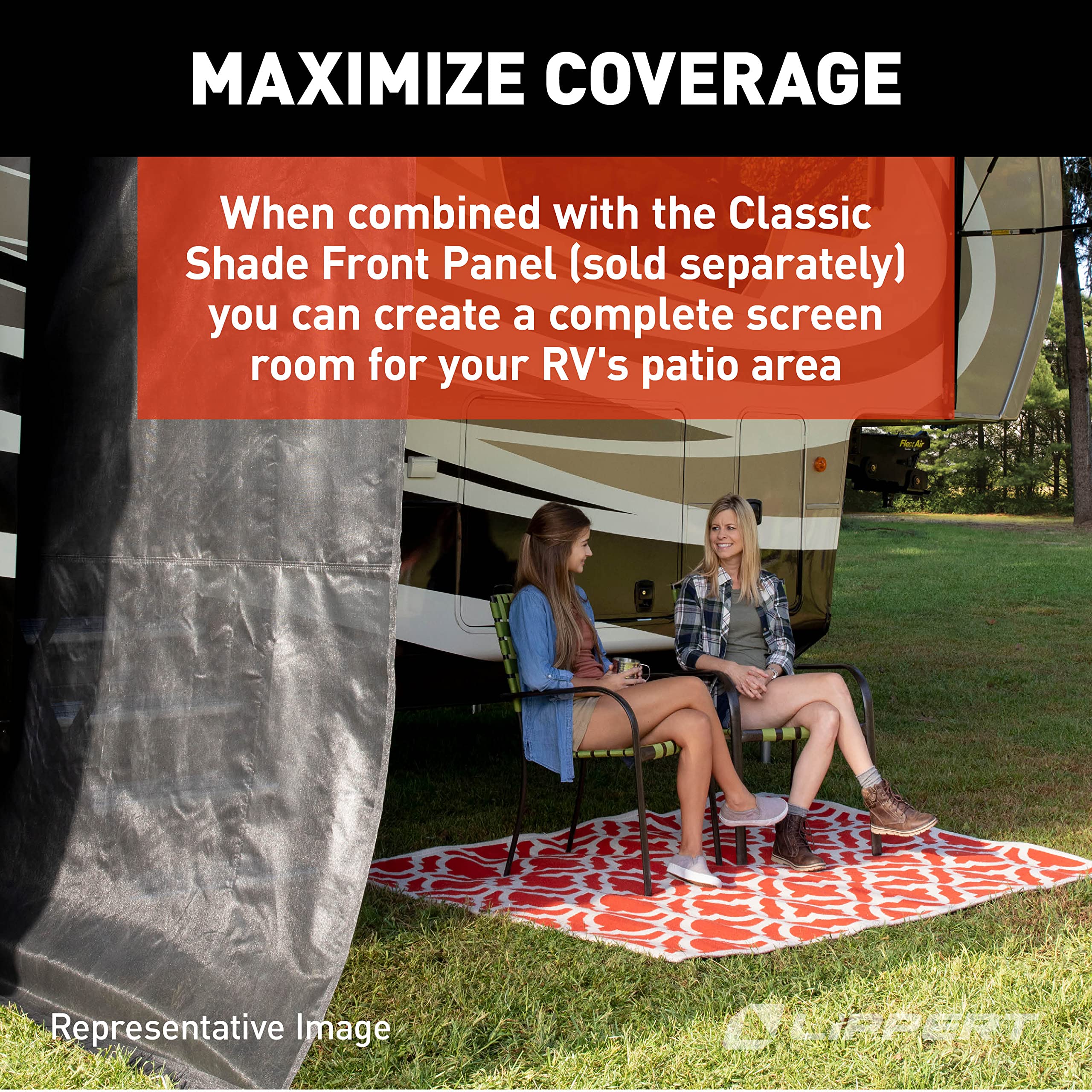 Solera Super Shade Side Panel for 5th Wheel, Travel Trailer & Motorhome RV Awnings - 8 Foot UV Protection Awning Accessory | Perfect for Camping, Outdoor Relaxation & Sun Shelter
