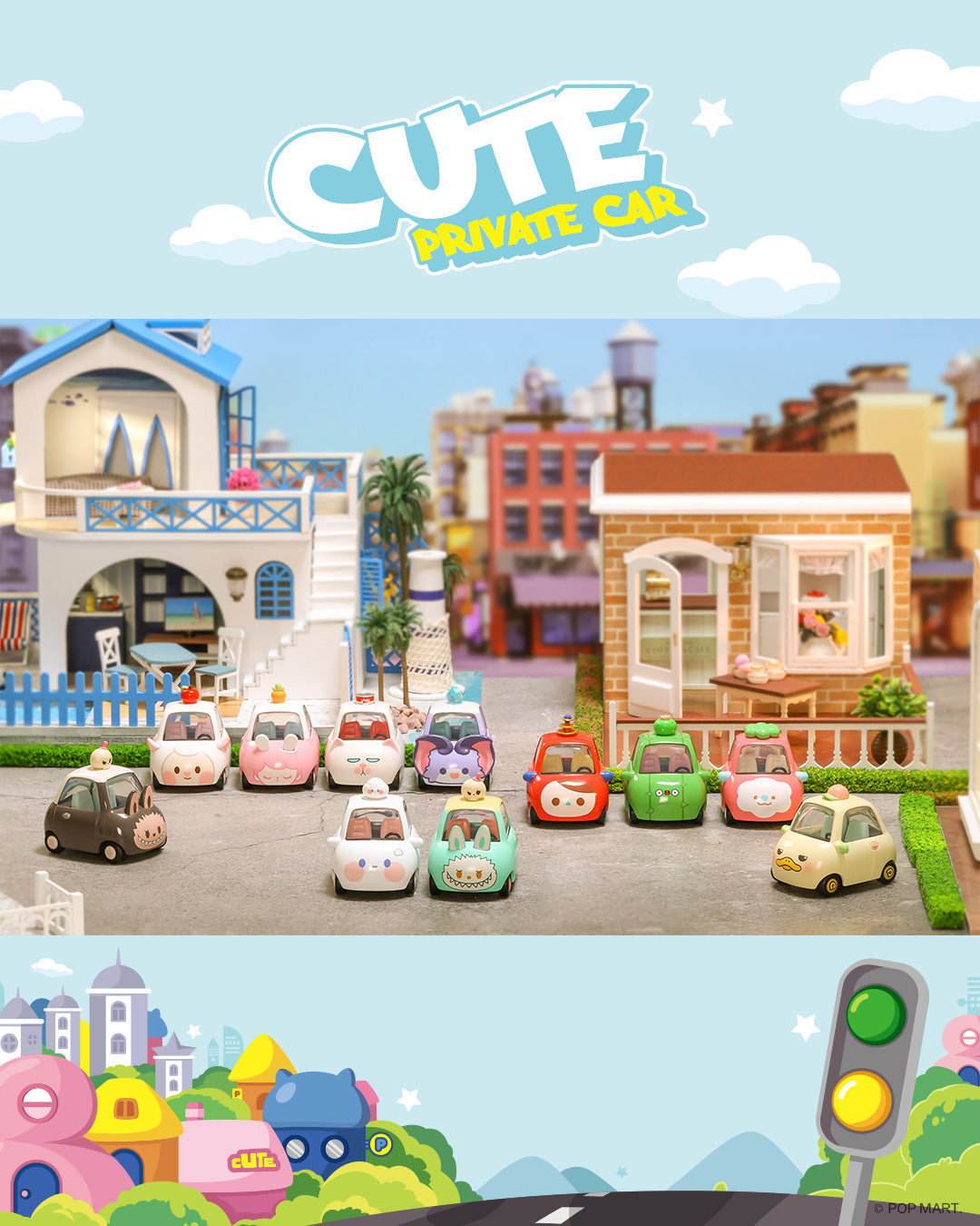 POP MART Popcar Cute Private Car Series - Collectible Vinyl Toy Figures for Display & Gifts | Perfect for Anime Fans, Office Decor & Toy Collections