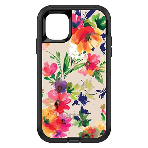 Pink Purple Floral Flowers On Black Case