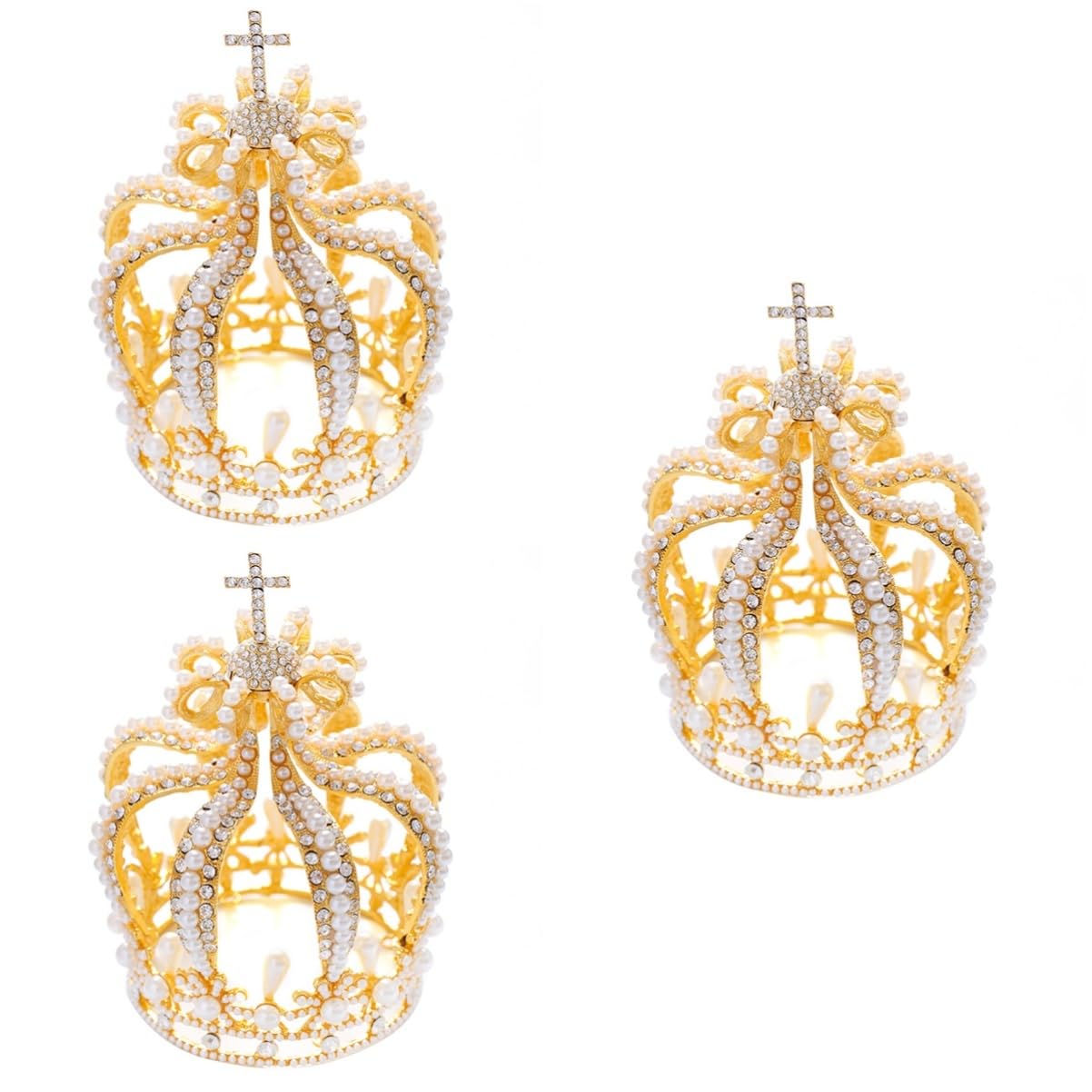 Beaupretty 2-Piece Pearl Hair Accessories Set - Rhinestone Bridal Tiara & Vintage Pearl Crown Headpiece for Weddings, Prom, Pageants & Special Occasions