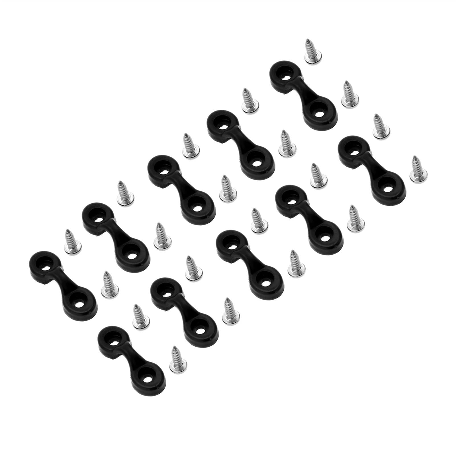 10Pcs Nylon Kayak Bungee Deck Loops with Screws - Boat Canoe Rigging Kit for Water Sports