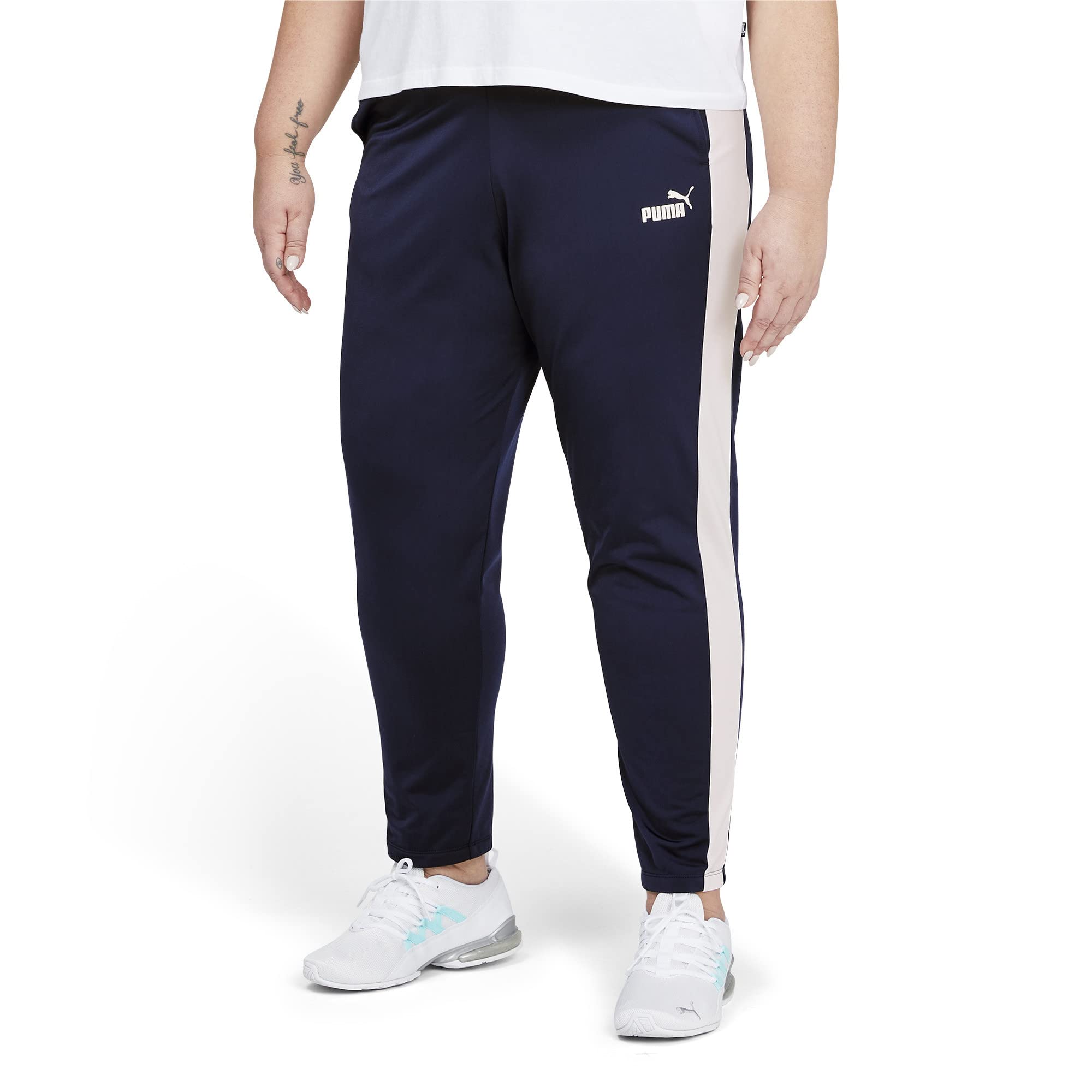 PUMA Women's Plus Size Contrast Pants - Comfortable Athletic Joggers for Casual Wear, Workout & Lounge | High Waisted Tapered Leggings with Pockets | Fashionable Streetwear for Plus Size Women