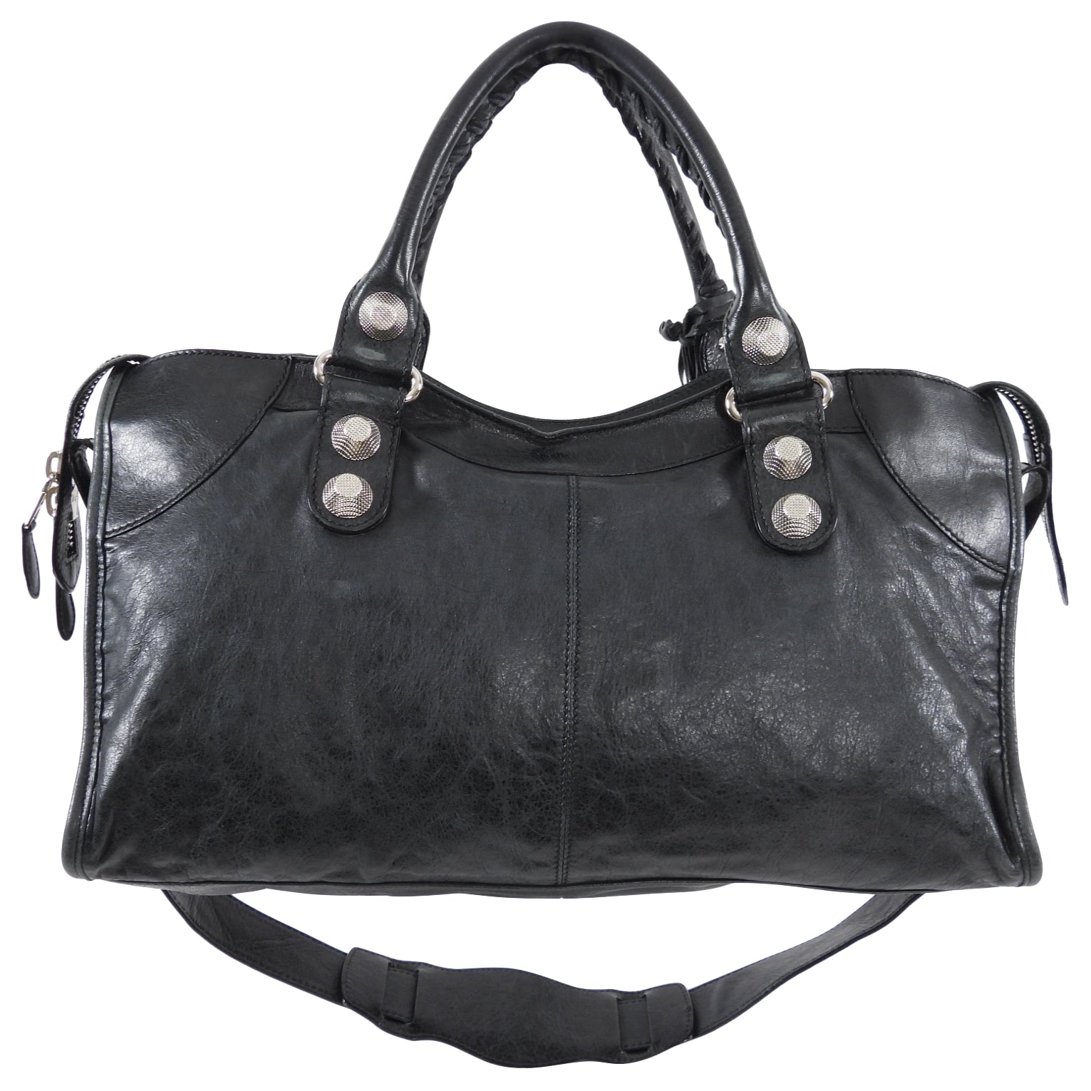 Balenciaga Dark Hunter Green Leather City Bag for Women - Stylish Designer Handbag for Work, Travel & Everyday Use