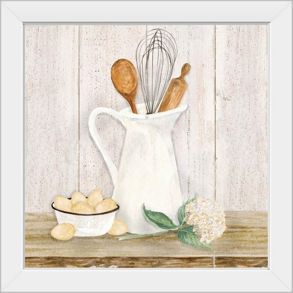 Vintage Kitchen II White Framed Art Print - Classic Wall Decor for Home, Kitchen & Dining Room - Perfect for Farmhouse, Cottage & Retro Interior Design