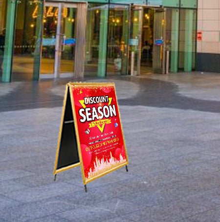 22x34 Wooden A-Frame Sign Holder with 1 1/4