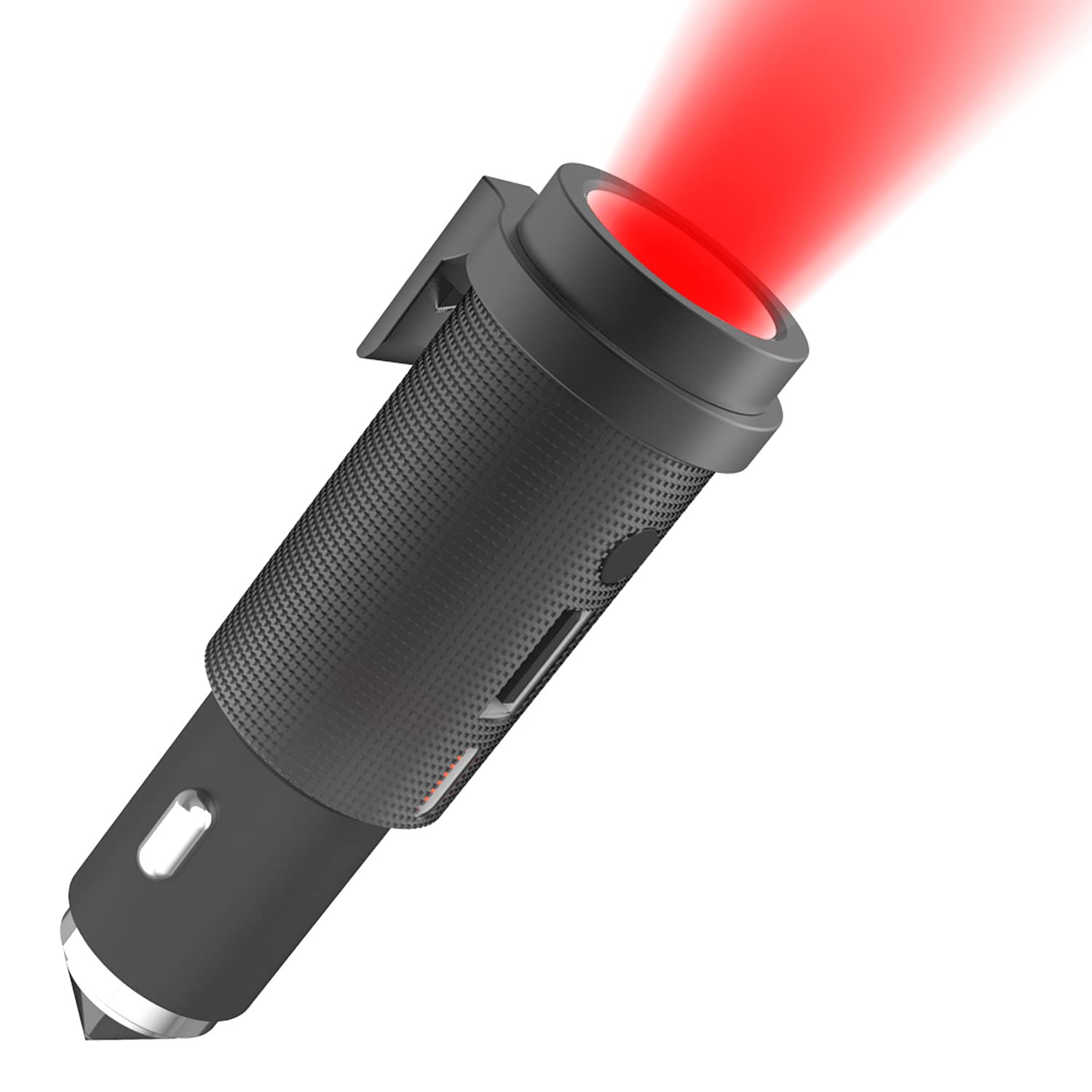 Car Emergency Flashlight & Escape Tool Kit - Rechargeable USB-C Strobe Light with Window Breaker, Compact Travel Survival Gear for Vehicles (Black) | Perfect for Roadside Emergencies, Camping & Outdoor Adventures