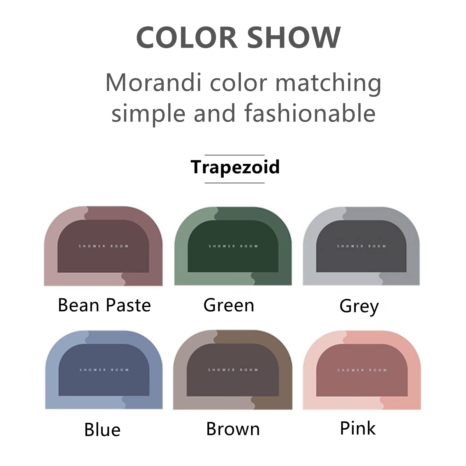 Super Absorbent Bath Mat - Non-Slip Quick Dry Microfiber Bathroom Floor Mat for Home, Soft Morandi Blue Diatom Mud Carpet (23.6x35.4 Inch Trapezoid) - Perfect for Bathroom, Shower & Vanity Areas