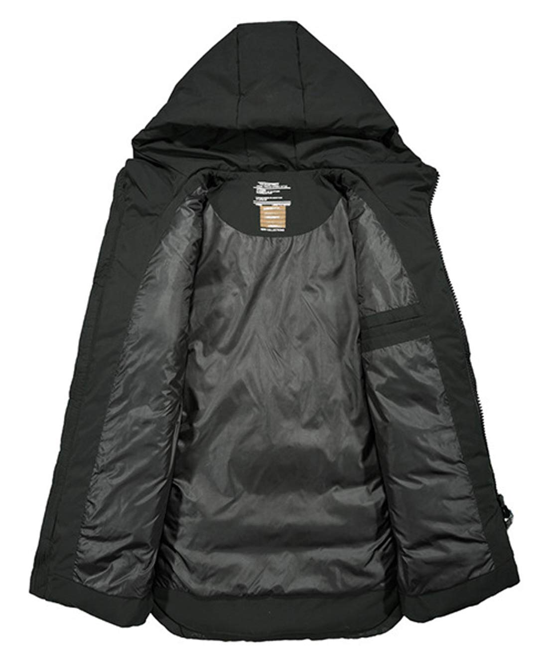 Men's Winter Warm Full-Zip Hooded Puffer Jacket with Drawstring - Lightweight Insulated Coat for Outdoor Activities, Hiking & Casual Wear