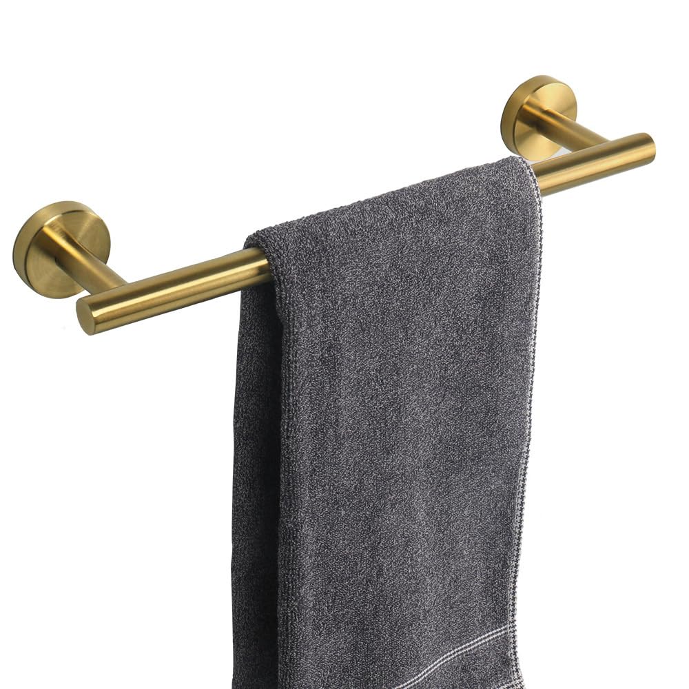 Premium SUS304 Stainless Steel Bath Towel Bar - Heavy Duty Wall Mounted Towel Holder for Bathroom, 16 Inch Gold Towel Rack - Perfect for Spa, Hotel & Luxury Home Bathroom Decor