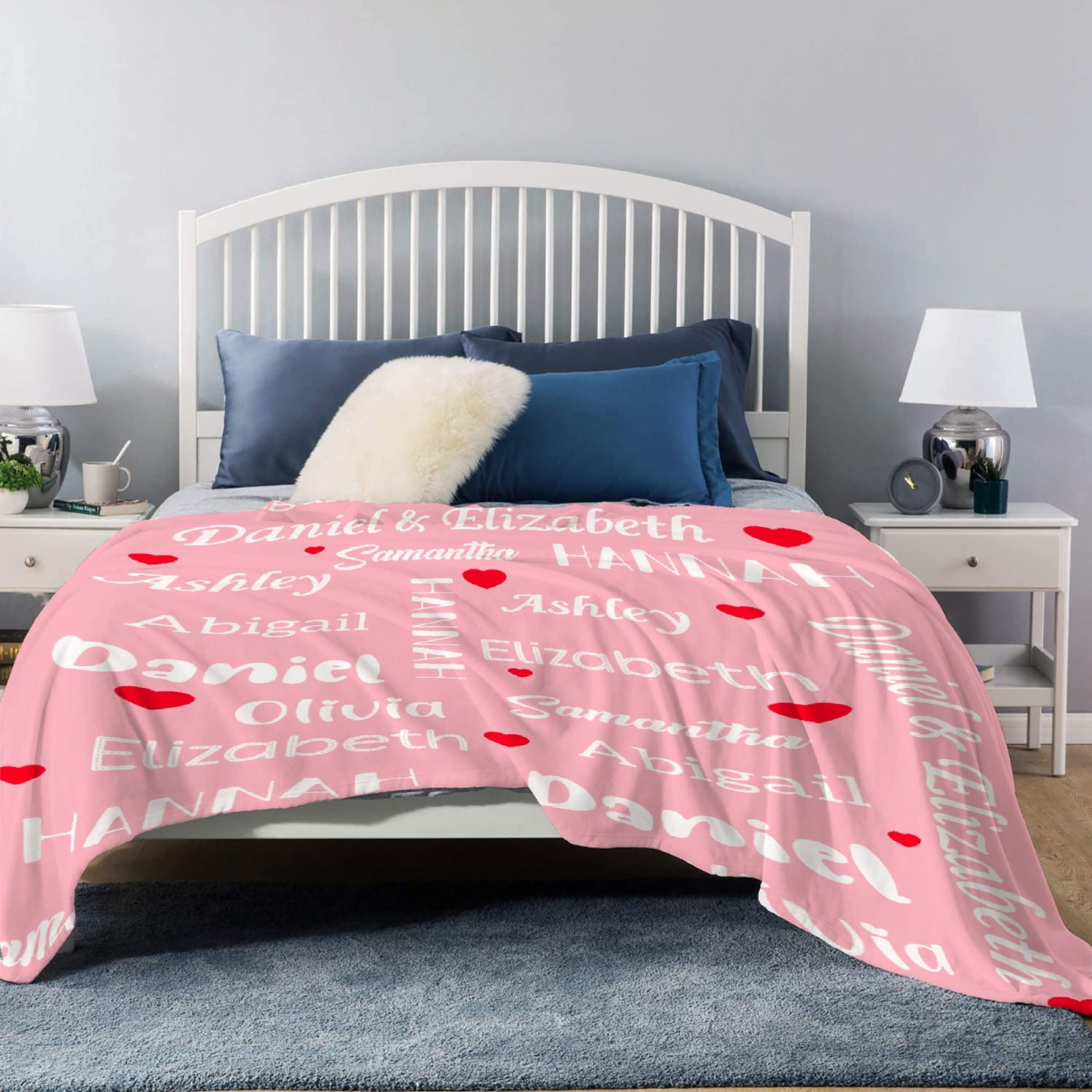 Custom Personalized Family Couples Name Blanket - Soft & Cozy Baby & Kids Blanket Gift for Birthdays, Anniversaries & Special Occasions | Perfect for Cuddling, Nursery Decor & Thoughtful Gifts