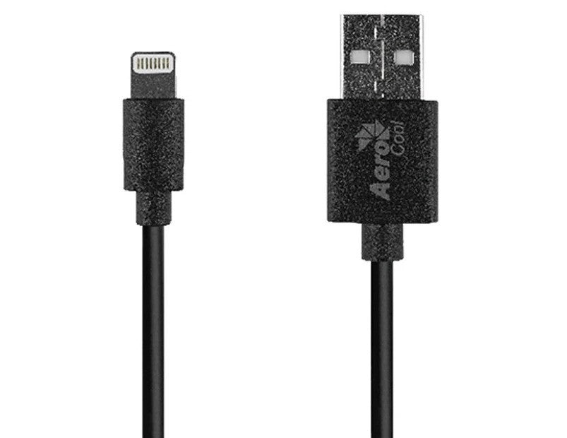 Premium AeroCool MFI Certified Lightning Cable - 3ft Nylon Braided Charging Cord for iPhone 14/13/12/11/X/8/7 - Fast Charging & Data Sync - Durable & Tangle-Free (Black) - Perfect for Home, Office & Travel Use