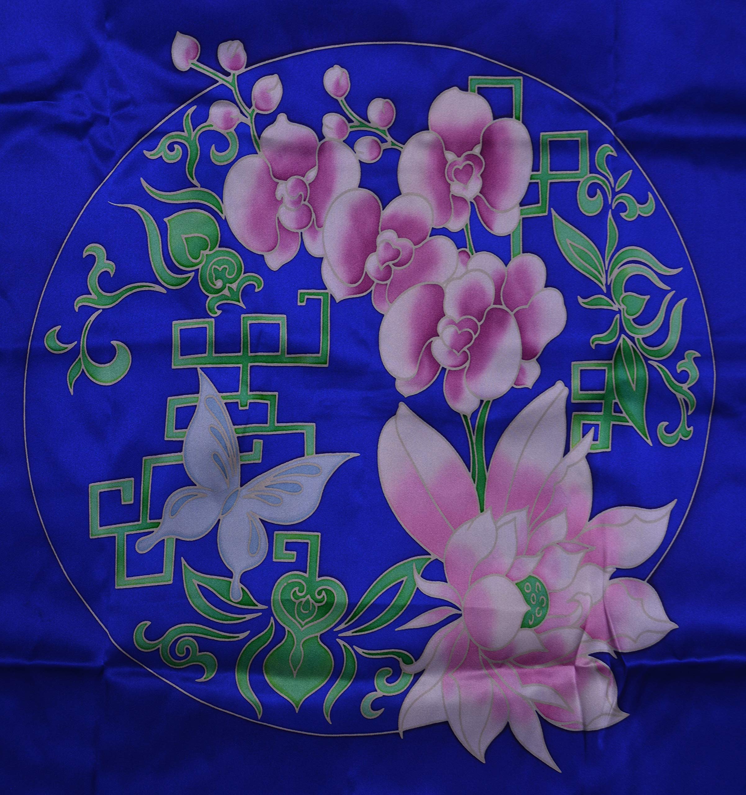 Hand-Painted Silk Kimono Robe for Women - Elegant Long Nightgown & Sleepwear - Perfect for Lounging, Spa Days, and Bridal Dressing