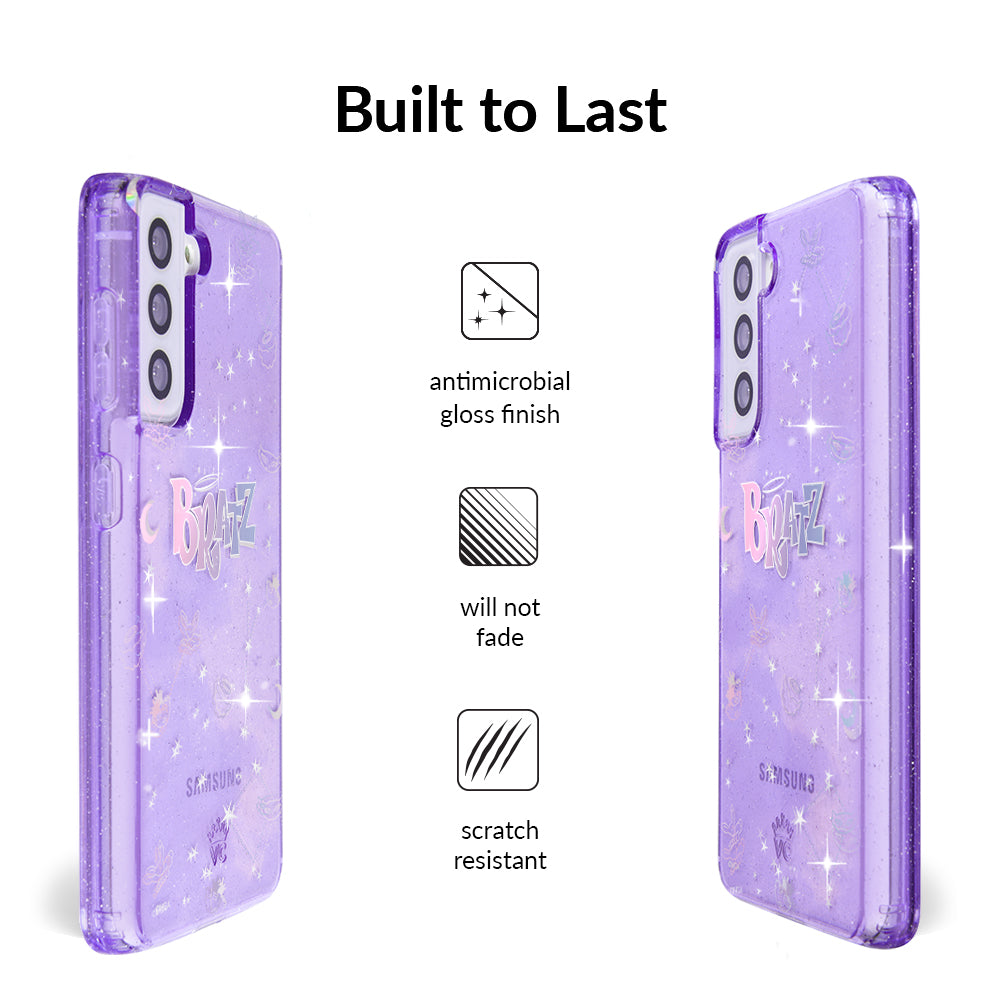 Bratz Celestial Glitter Samsung Phone Case - Trendy Protective Cover for Galaxy S23/S22/S21 - Perfect for Teens & Fashion Lovers (School, Parties, Daily Use)