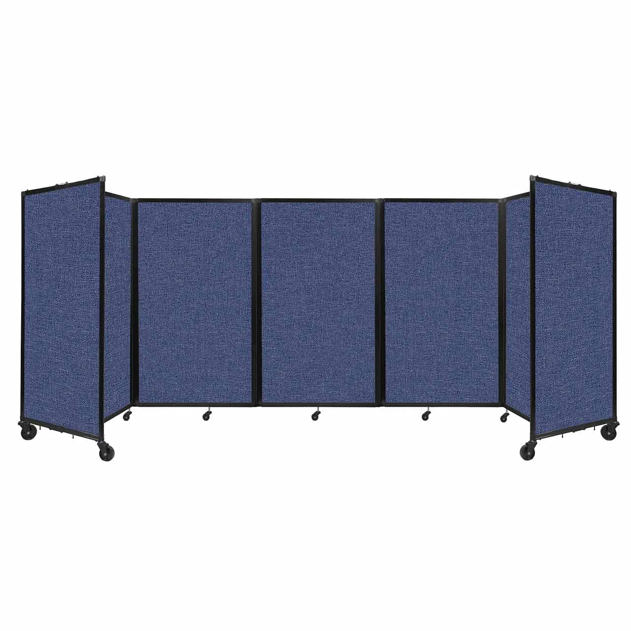 360° Portable Room Divider with Locking Wheels - 5-Panel Freestanding Office Partition Screen, 14
