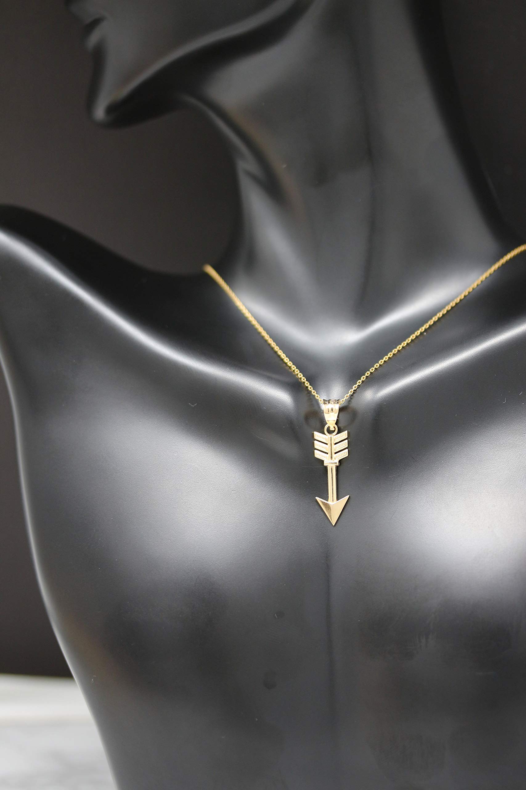 14K Gold Indian Arrowhead Arrow Charm Pendant Necklace for Women - Elegant Jewelry Gift for Birthday, Anniversary & Everyday Wear