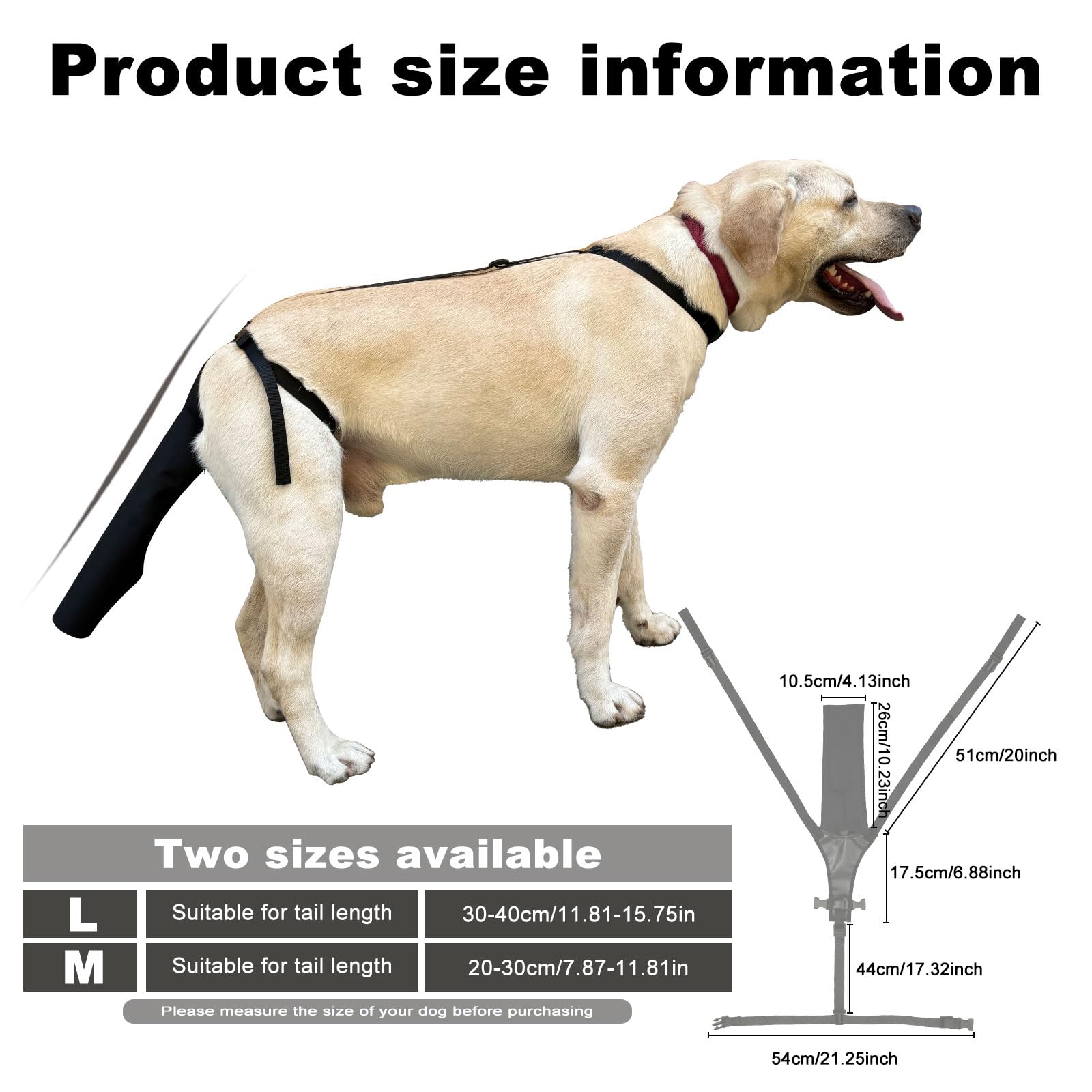 Dog Tail Protector for Wounds & Happy Tail Syndrome - Breathable Tail Guard Sleeve Cover with Adjustable Harness (Size M) - Perfect for Active Dogs, Post-Surgery Recovery & Injury Prevention