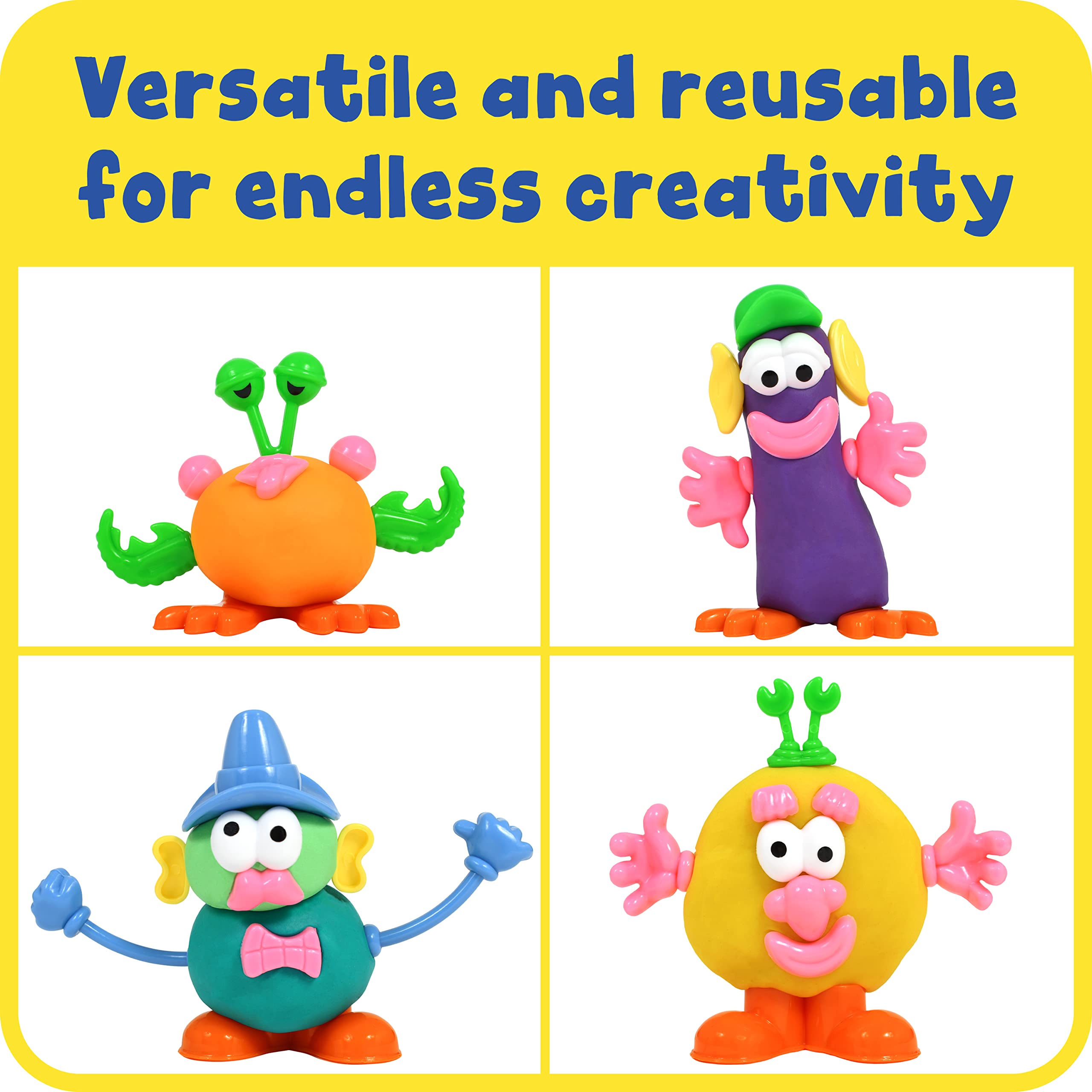 READY 2 LEARN Play Dough Character Accessories Set - 52 Pieces with 21 Unique Shapes for Kids Creative Play | Dough Toys for Children to Create Animals & Decorate Characters | Perfect for Preschool Learning, Birthday Gifts & Sensory Play Activities