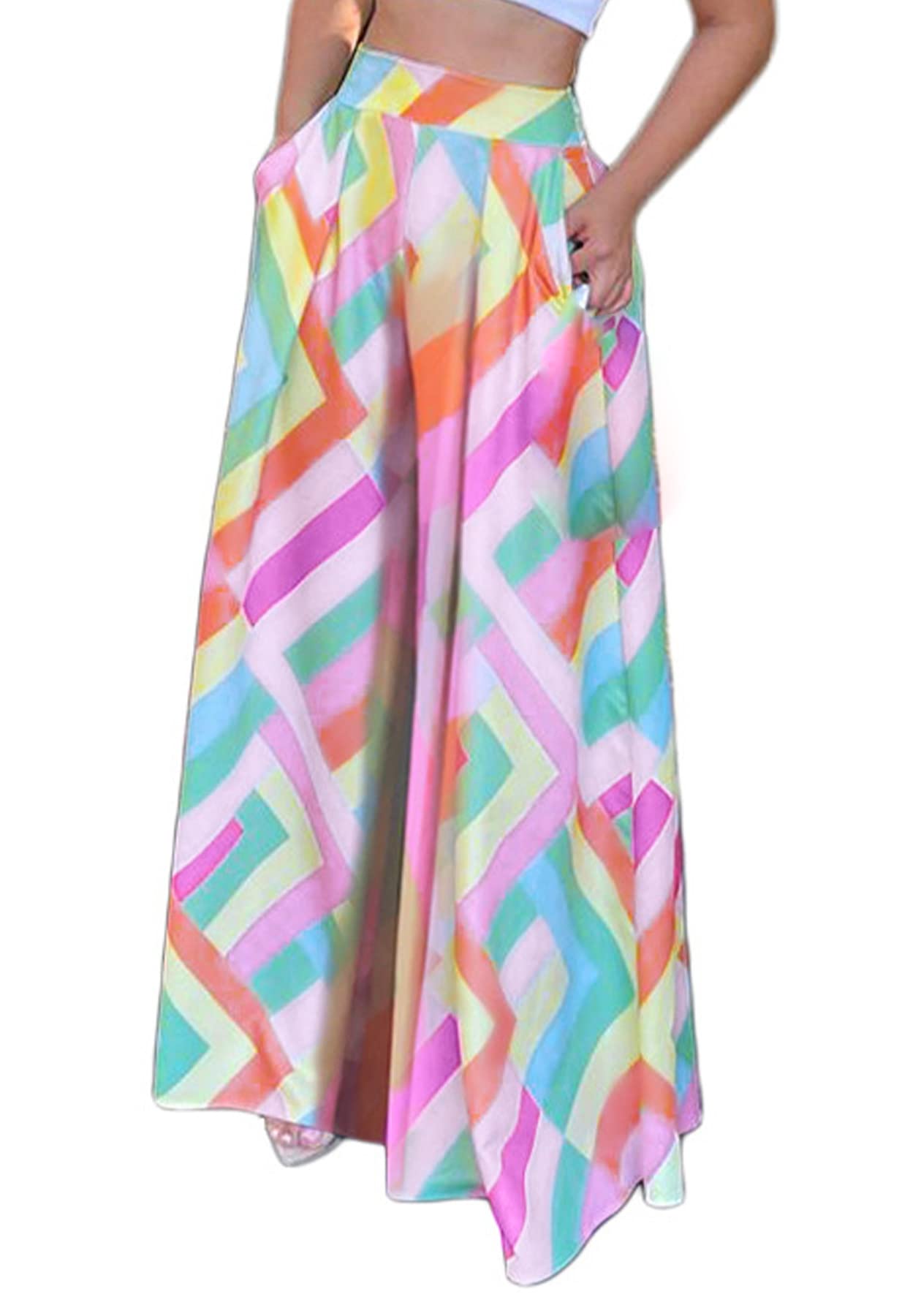 TCREMISA Women's High Waist Palazzo Pants - Casual Wide Leg Loose Trousers with Pockets - Comfortable Office Wear & Summer Vacation Outfits