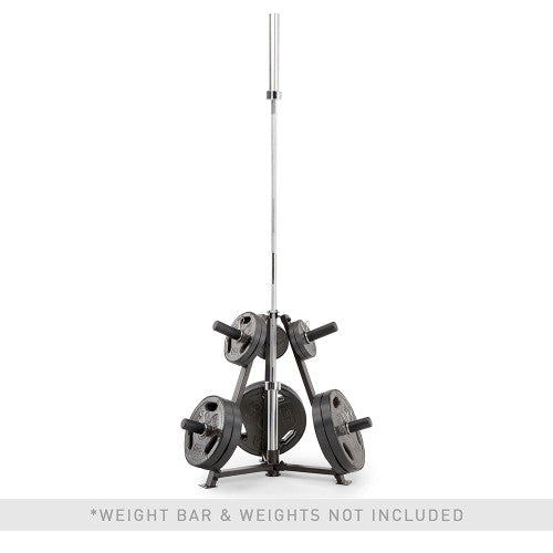 Marcy 6 Peg Olympic Weight Plate Tree & Vertical Bar Holder - Heavy Duty Gym Equipment for Weight Plates & Barbells Storage | Perfect for Home Gym, CrossFit & Commercial Fitness Centers