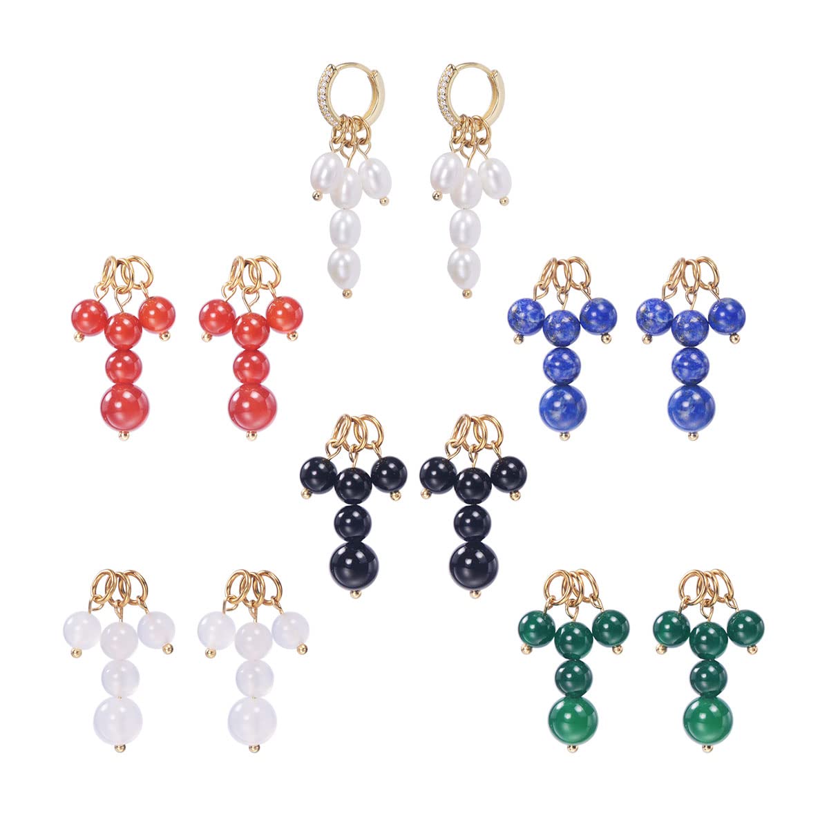 14K Gold Plated Sterling Silver Huggie Hoop Earrings with Cubic Zirconia - Dangling Hoop Earrings for Women & Girls (3-Pack) | Perfect for Parties, Weddings & Everyday Wear
