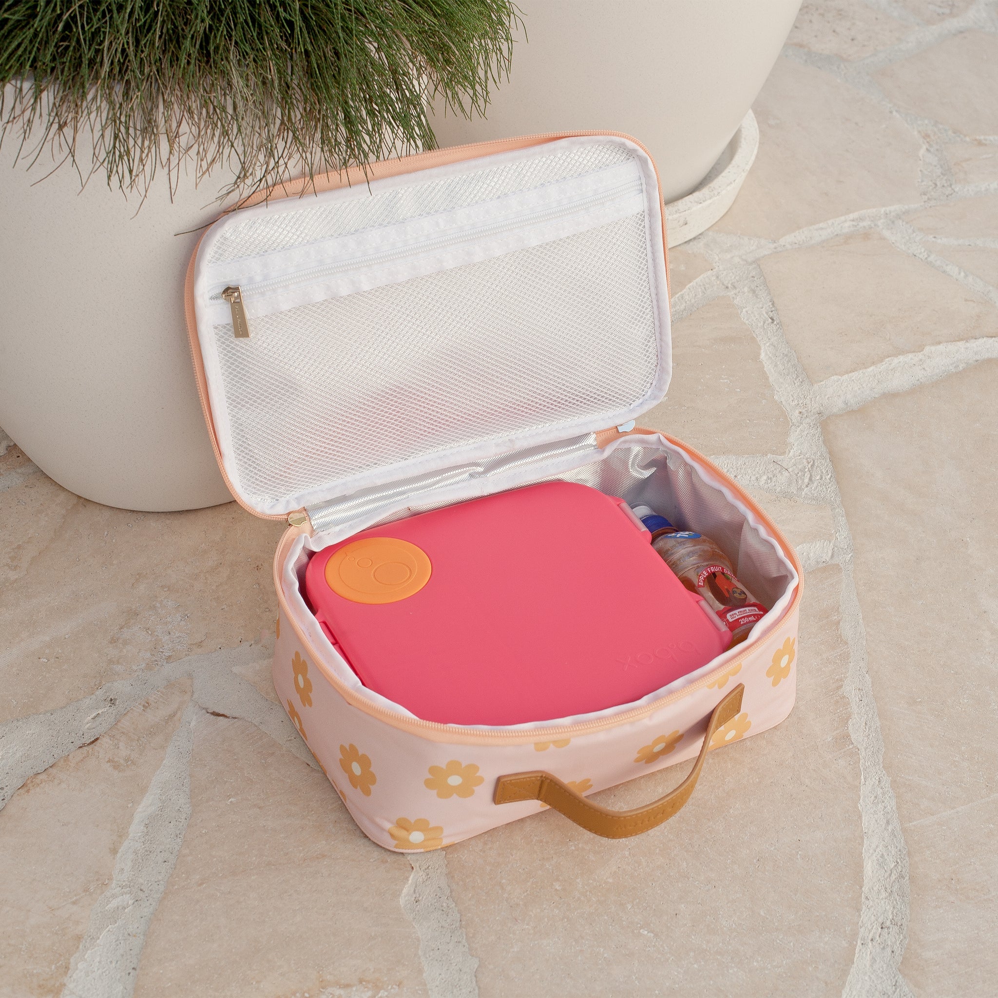 Insulated Lunch Bag with Daisy Chain Design - Perfect for School, Work, and Picnics | Leakproof & Eco-Friendly Food Container