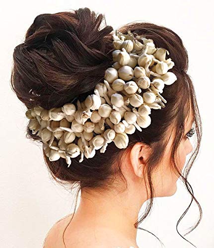 1884 Juda Bun Hair Flare Gajra - White Hair Accessories for Women | Perfect for Weddings, Parties & Traditional Events (Pack of 1)