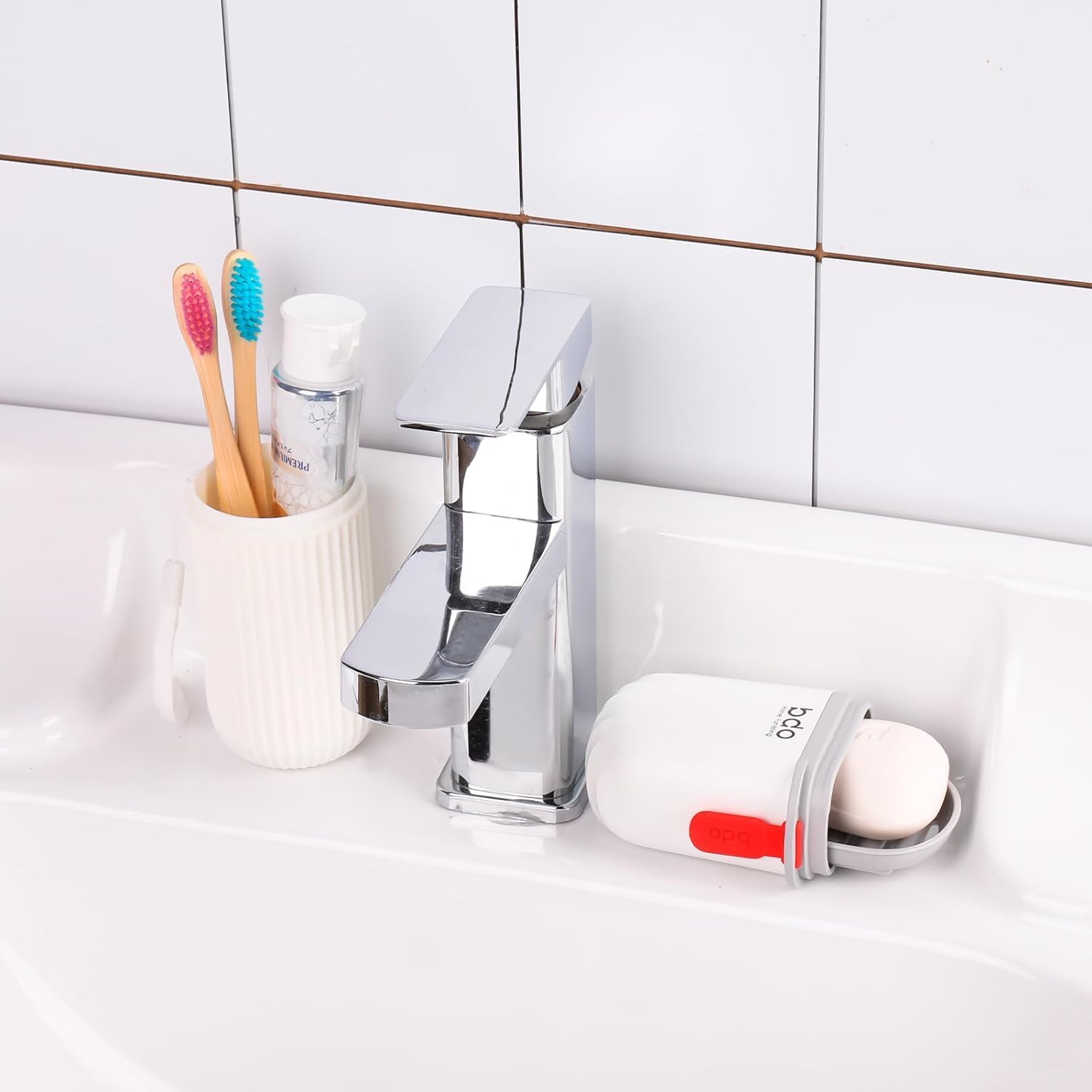 Kienlix Travel Soap Case & Toothbrush Holder Set - Durable Waterproof Soap Box with Lid, Leakproof Shower Organizer with Handle - Perfect for Bathroom, Camping, Outdoor & Travel Essentials