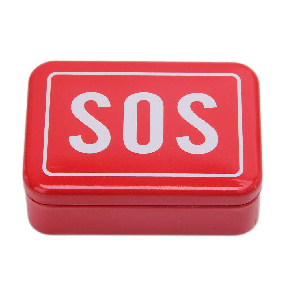 Caralin SOS Tin Case Box - Waterproof Steel Survival Container for First Aid Kits, Emergency Gear & Pills | Compact Metal Storage for Camping, Hiking & Outdoor Adventures