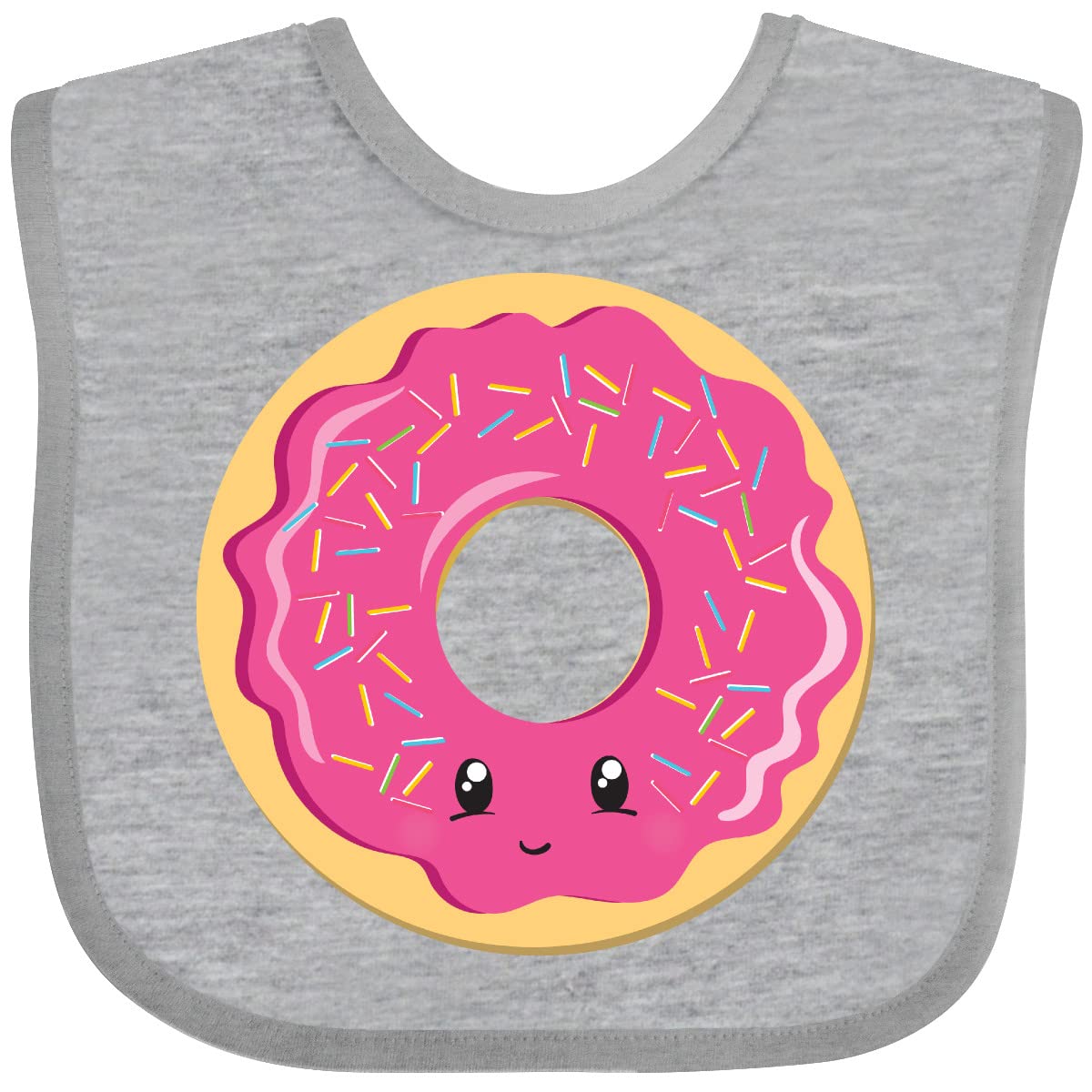 Inktastic Hot Pink Donut Baby Bib - Soft Cotton Drool Bib for Infants & Toddlers - Perfect for Feeding Time, Playtime & Photo Shoots