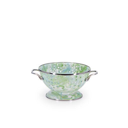 1 Quart Small Colander - Modern Monet Swirl Design - Perfect for Washing Fruits, Vegetables & Pasta in Small Kitchens