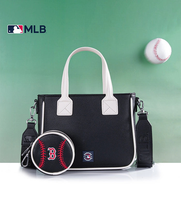 MLB Boston Red Sox Team Tote Bag with Baseball Coin Pouch - Stylish Sports Fan Accessory for Games, Travel & Everyday Use