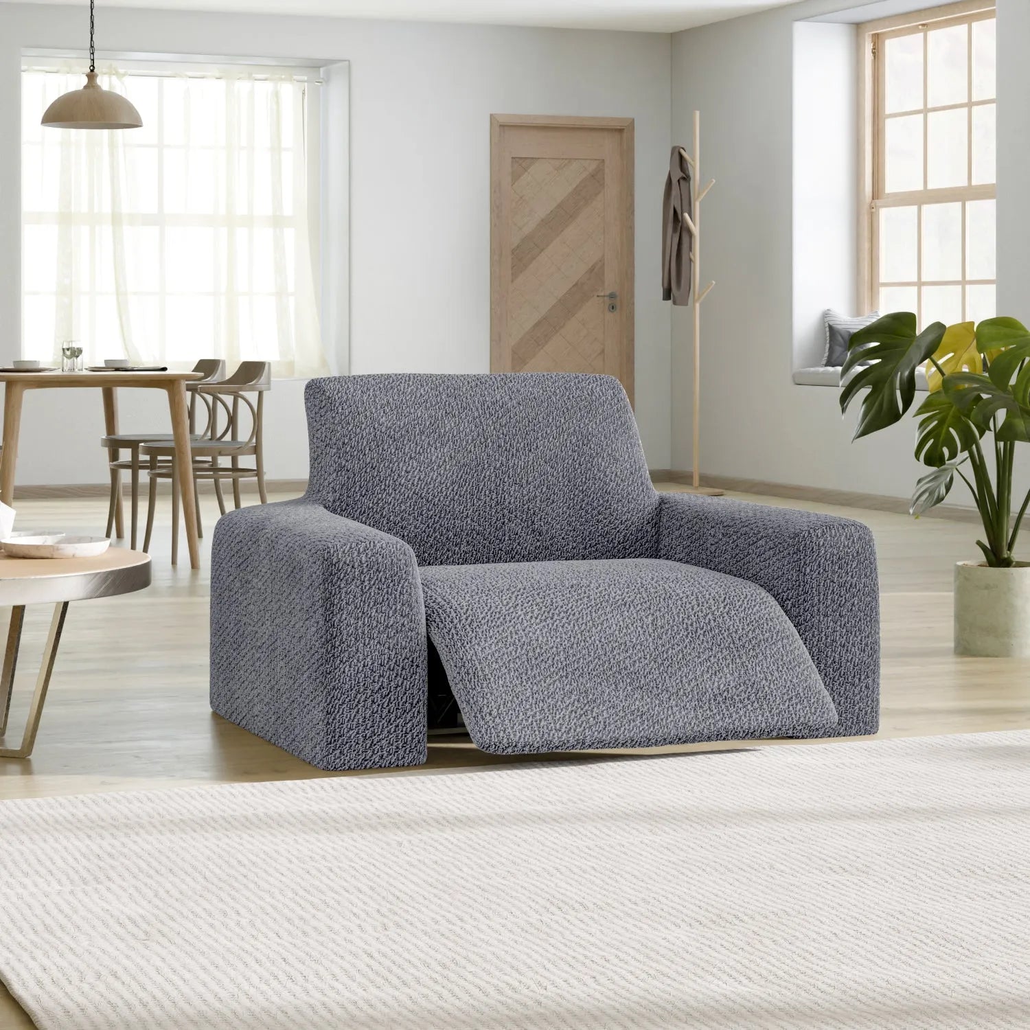 Velvet Reclining Armchair Slipcover - Soft Stretch Fabric Cover for Living Room, Bedroom, or Office - Easy to Install & Machine Washable