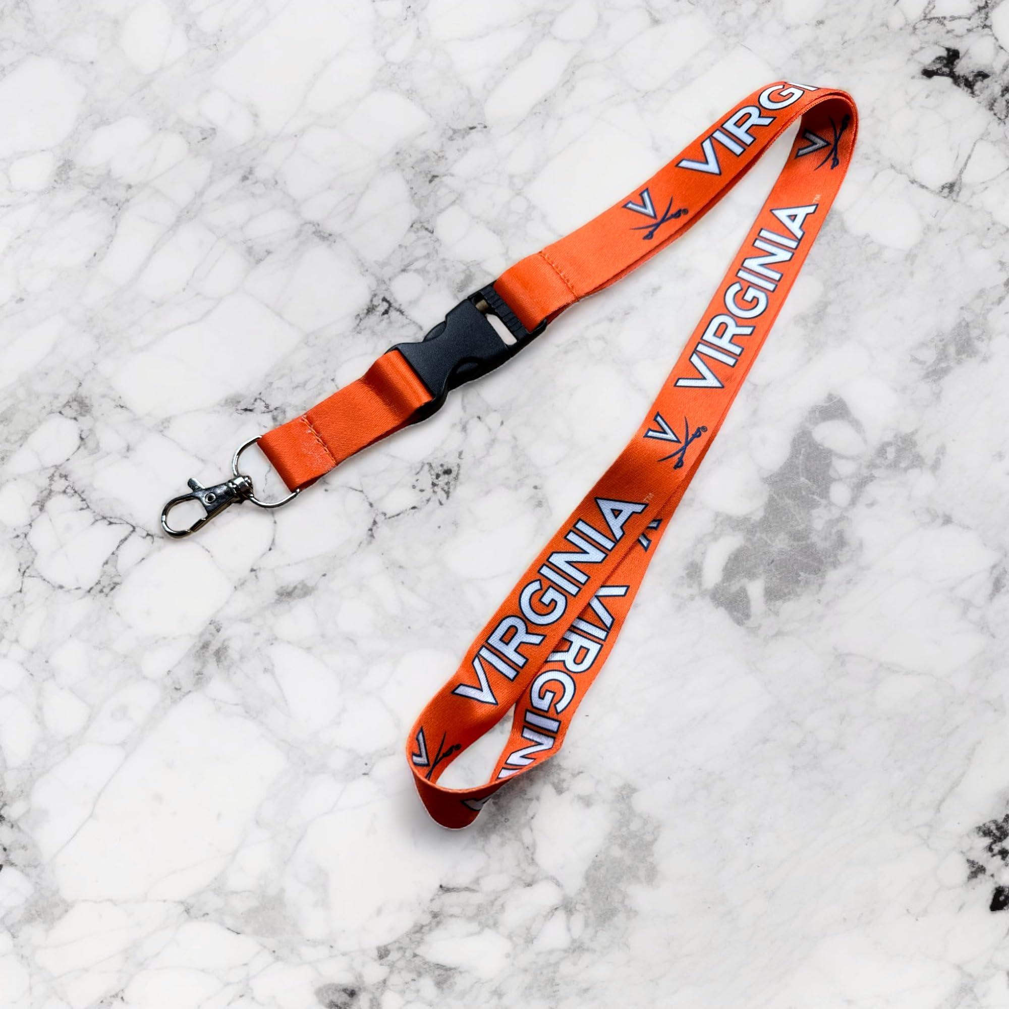UVA Cavaliers Lanyard - Orange ID Badge Holder for Keys & Cards - University of Virginia Fan Gear for Work & School