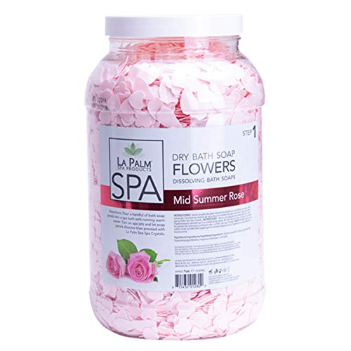 Lapalm Dry Bath Soap Flowers - French Rose Scented Handmade Soap Petals for Bath & Shower, 1 Gallon | Luxury Bath Soak, Romantic Gift, Spa Day at Home