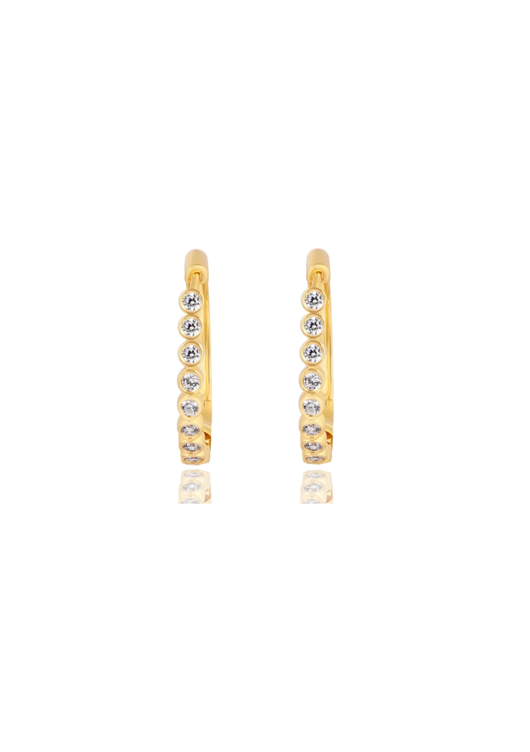 Lola Knight Alba 18K Gold Plated Cubic Zirconia Hoop Earrings for Women - Elegant Everyday Jewelry, Perfect for Parties, Weddings & Gifts