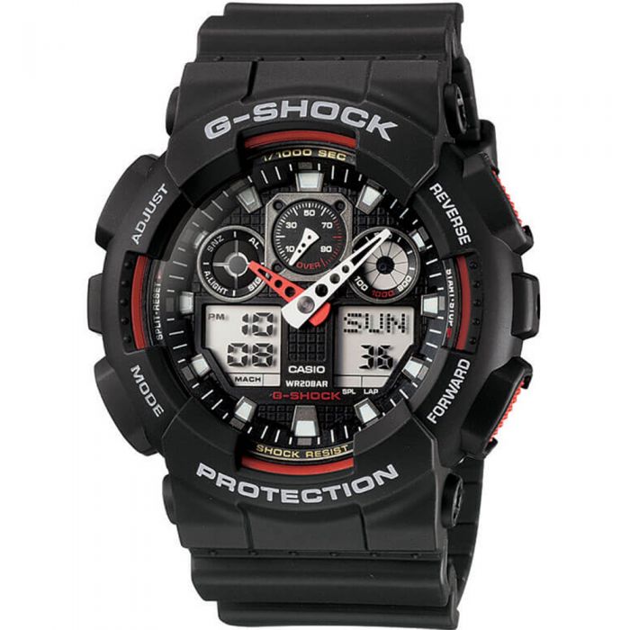 G Shock GA100 1A4 Digital Analog Watch - Durable Military Style Sports Watch for Men - Perfect for Outdoor Adventures, Workouts & Everyday Use