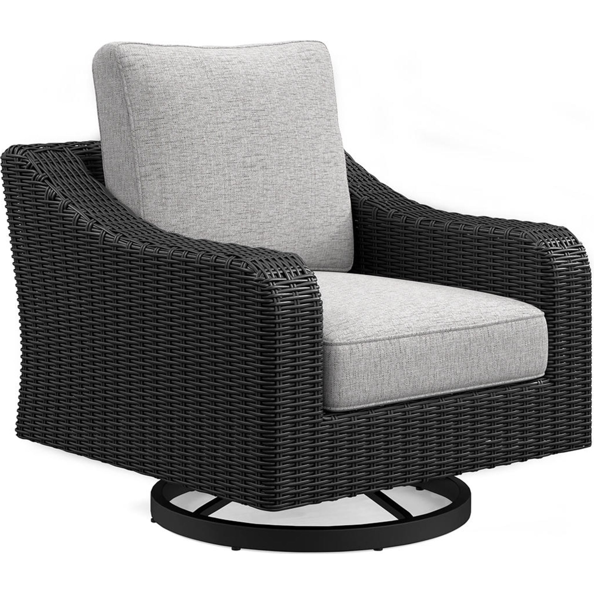 Beachcroft 4-Piece Outdoor Patio Furniture Set - Waterproof Wicker Sofa & Chairs with Black/Light Gray Cushions for Backyard, Poolside & Garden Relaxation