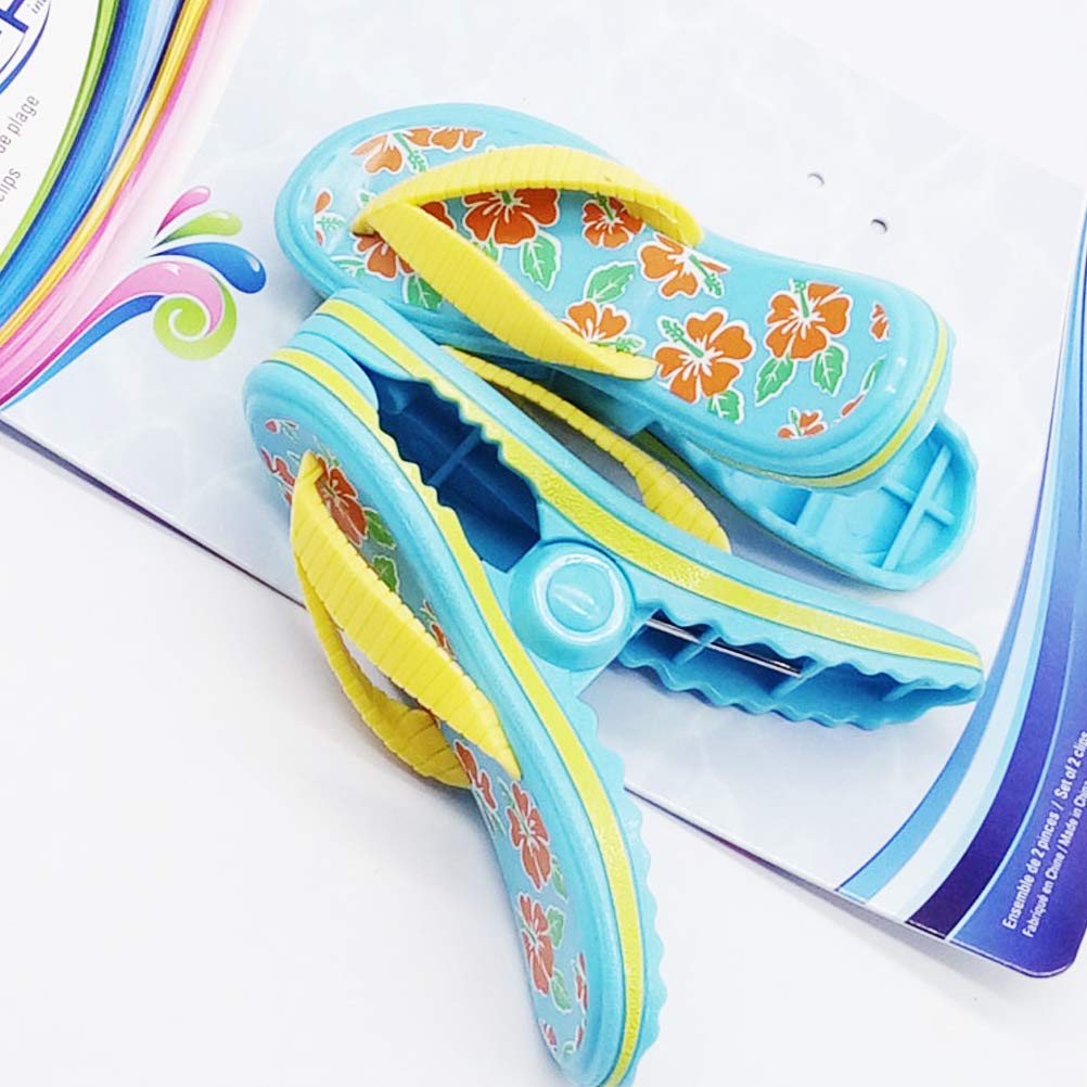 Windproof Beach Towel Clips Set of 4 - Large Flip Flop Design for Beach Chairs, Quilts & Outdoor Towel Holders | Perfect for Poolside, Picnics & Travel