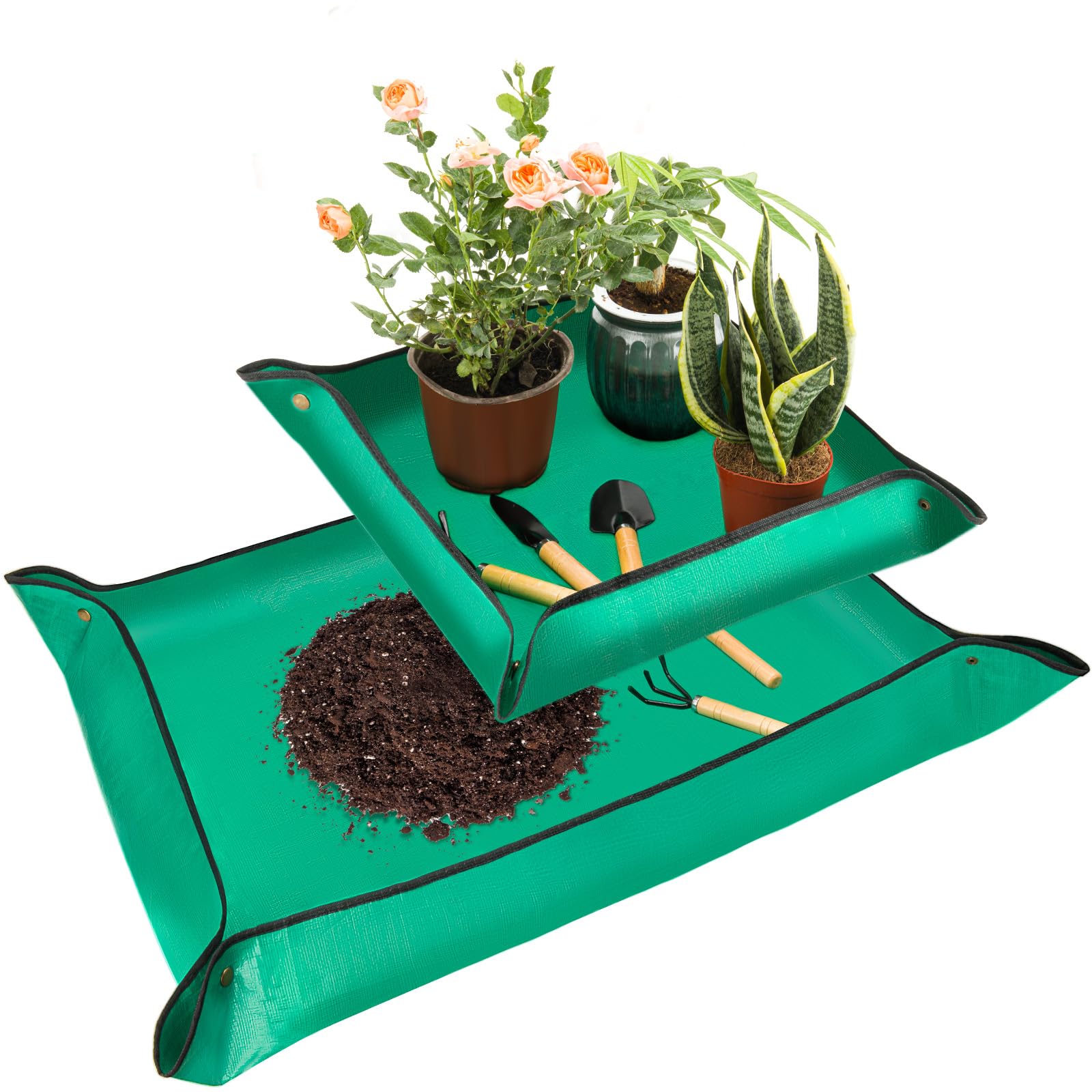 2PCS Waterproof Repotting Mat for Indoor Plants - Professional Gardening Transplanting Mat Supplies for Potting, Pruning & Seedling Care - Perfect for Home, Greenhouse & Balcony Gardening